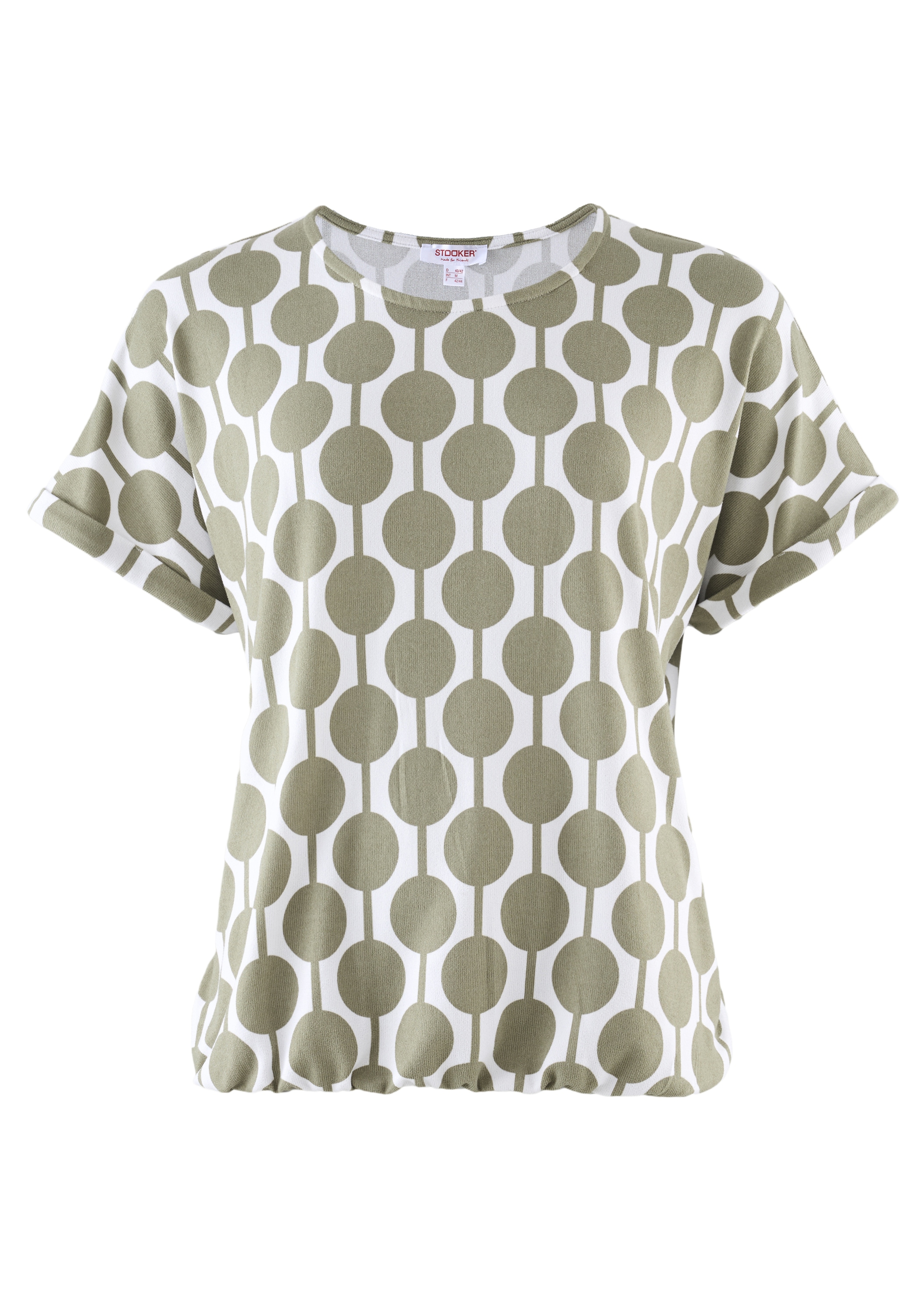 STOOKER WOMEN Kurzarmshirt "STCLEA Print T-Shirt" Regular Fit T-Shirt Spitz günstig online kaufen