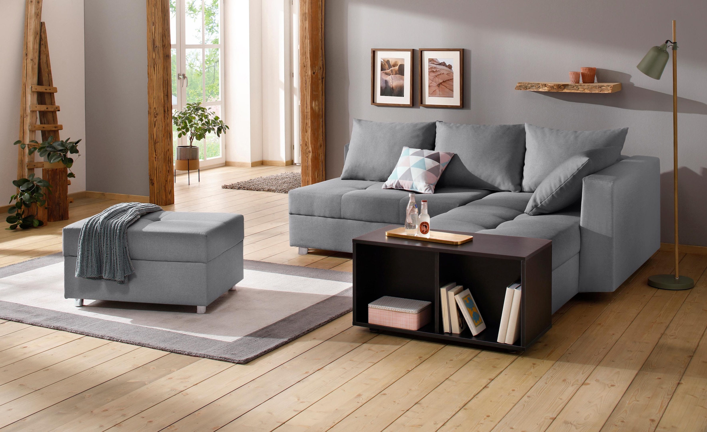 Home affaire Ecksofa »Italia L-Form«, mit Bettfunktion, mit Federkern