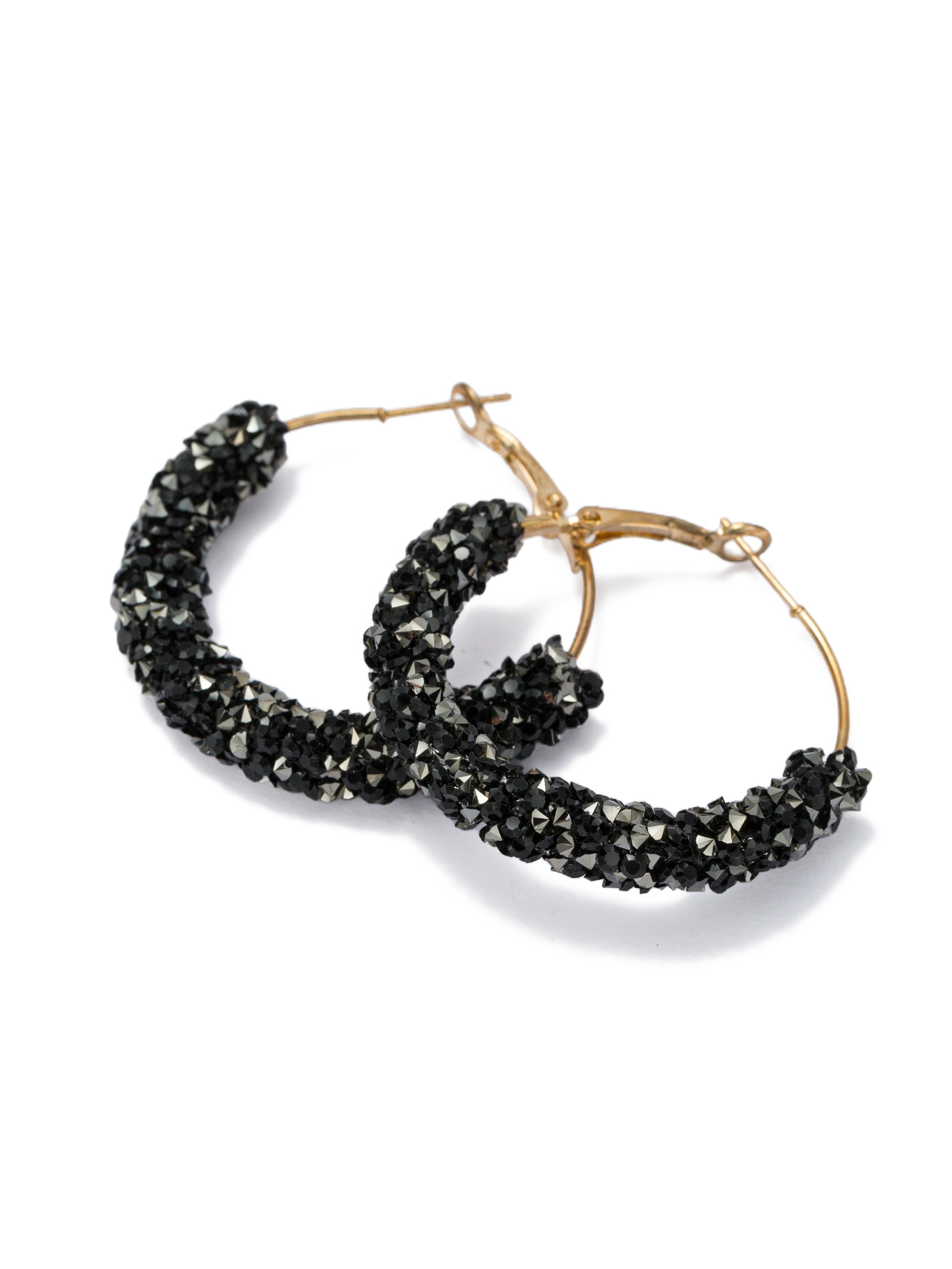 Firetti Paar Creolen »Schmuck Geschenk Kupfer Ohrschmuck Ohrringe« Made in Germany - mit Glasstein, Pyrit