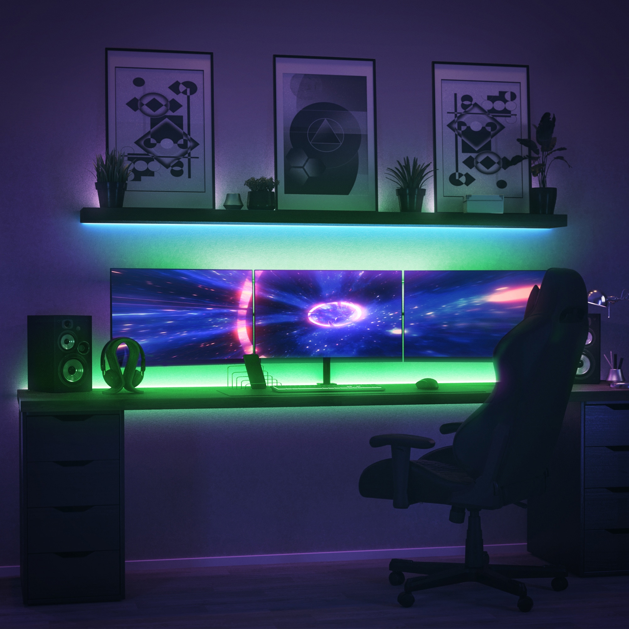 B.K.Licht LED Stripe, RGB-LED Flexband 5 Meter, inkl. 150 x RGB-LED 0,16  Watt, Gesamt 24 Watt, inkl. IR Fernbedienung und Farbwechsler. Für den  Innenbereich. kaufen | BAUR