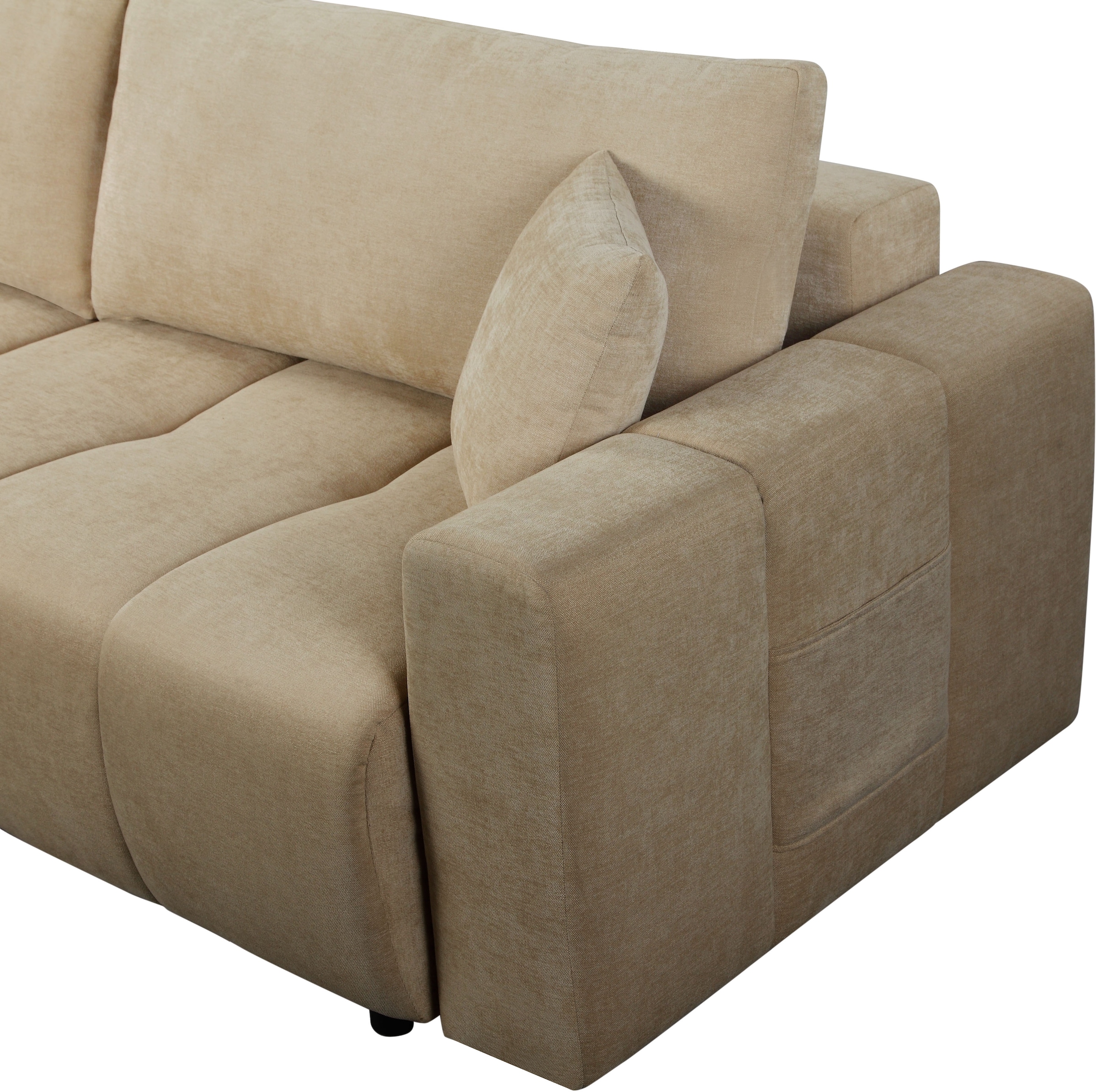 OTTO home Schlafsofa »YLVAA 3-Sitzer, 239cm/Schlafsofa (132/198)-OTTO. Verlässliche Qualität« Tonnentaschen-Federkern, Bettkasten, Feinstruktur weich