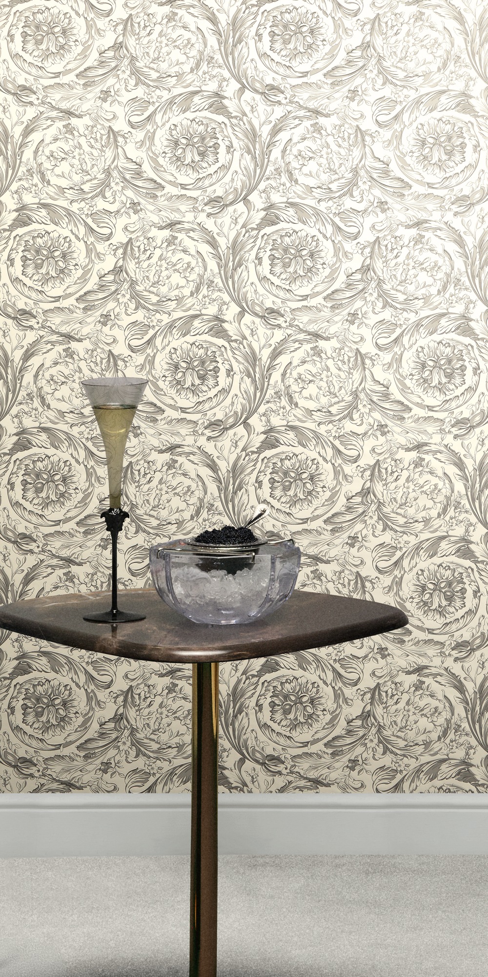 Versace Vliestapete "Versace 6 Barocco –" 3D-Optik Barock Motiv geprägt Neo-klassisches Rankenmuster mit Glanz & strukturierter Prägung