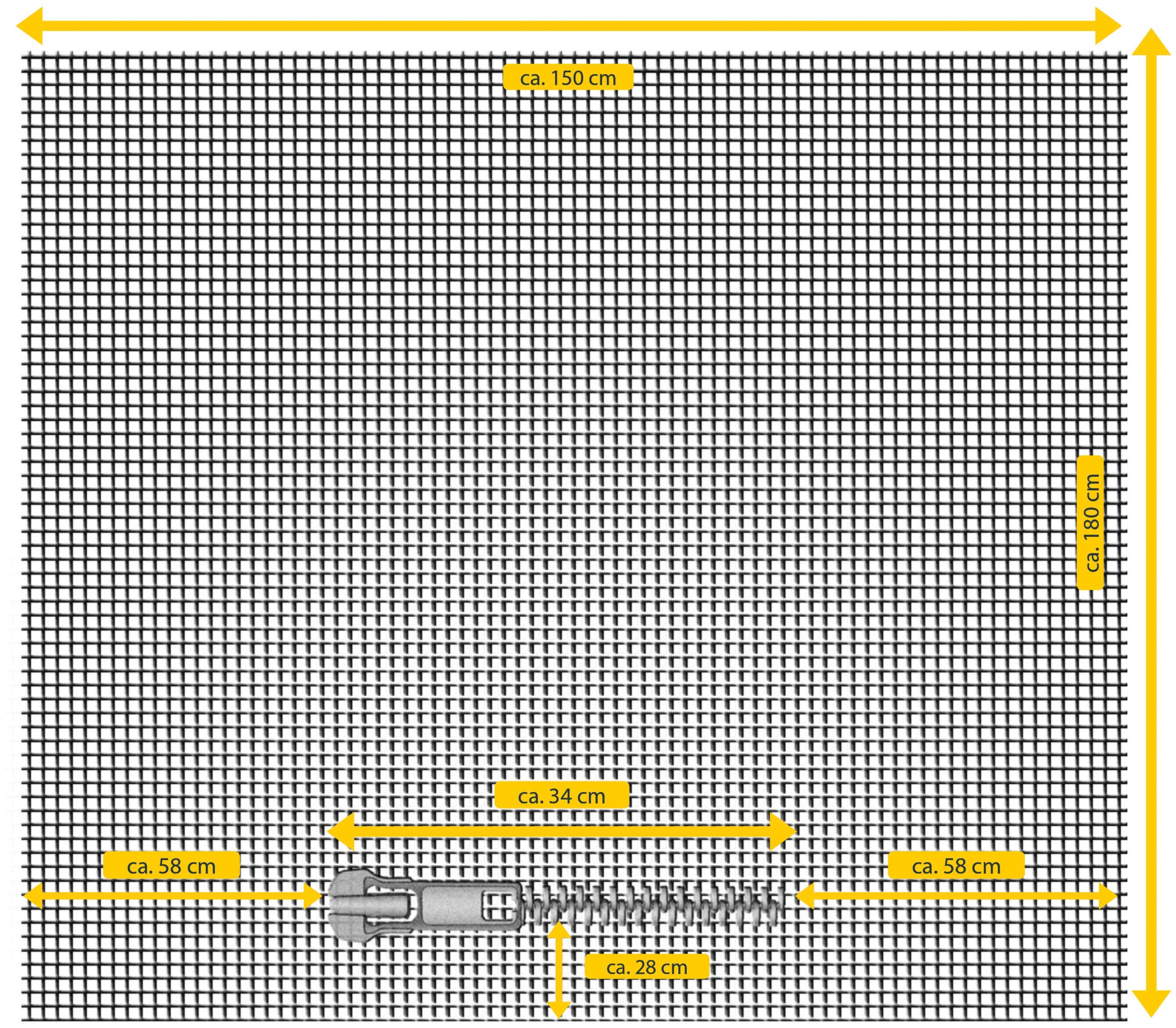 SCHELLENBERG Fliegengitter-Gewebe »50329«, für Dachfenster, mit Reißverschluss, 150x180 cm, anthrazit