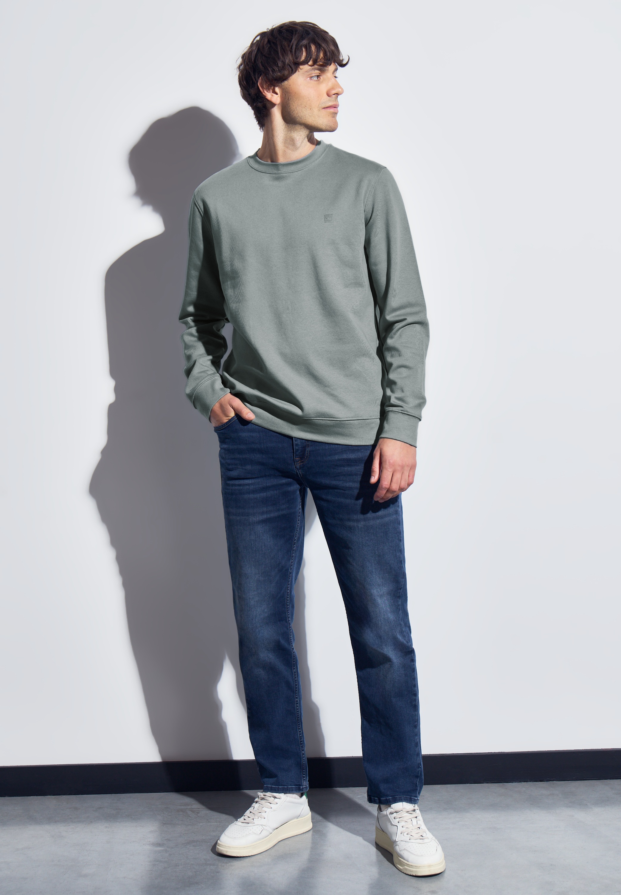 STREET ONE MEN Sweatshirt, mit Rundhalsausschnitt