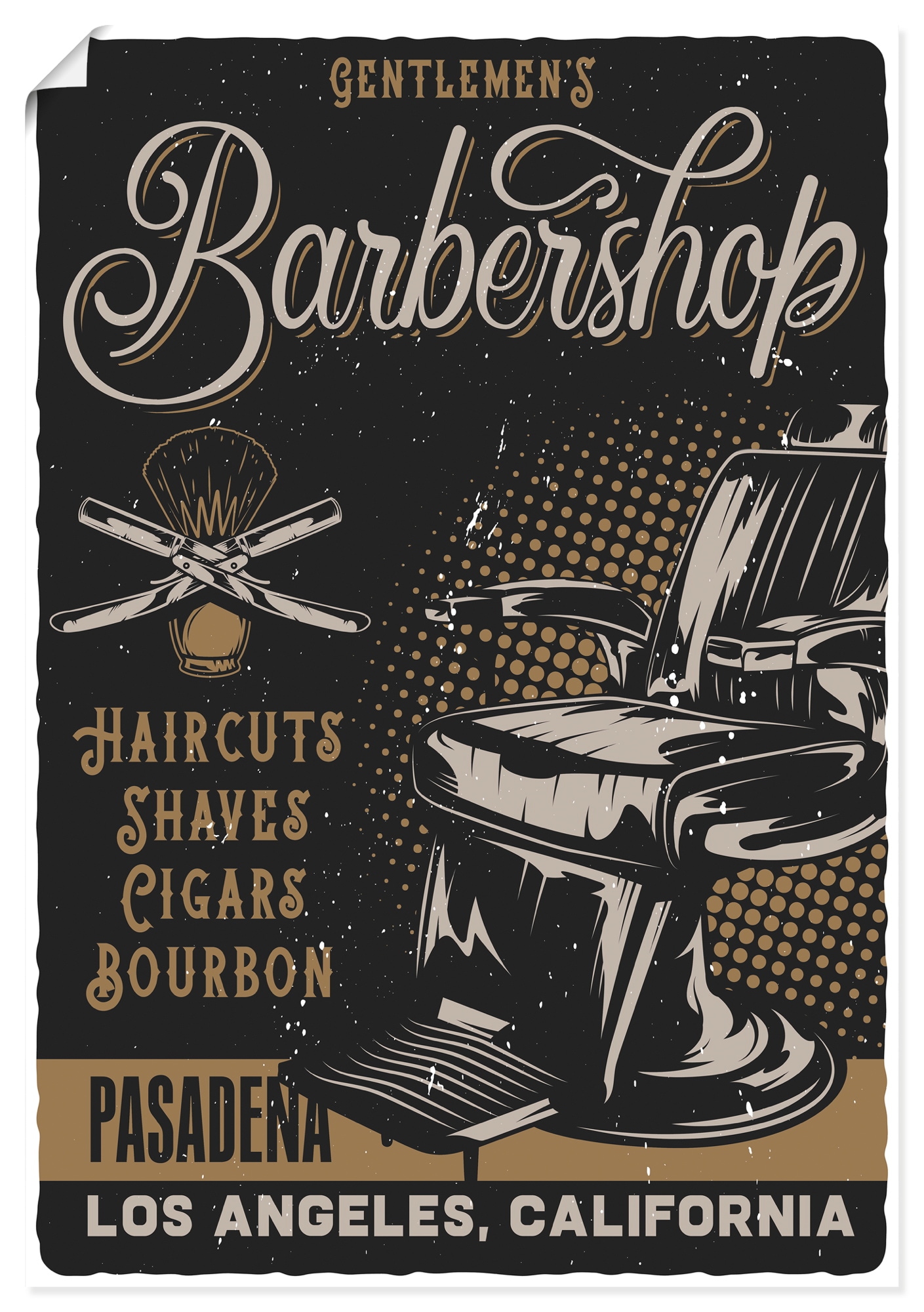 Artland Wandbild "Barbershop Plakat" 1 Stk. tlg. als Alubild, Leinwandbild, Poster, Wandaufkleber in verschied. Größen
