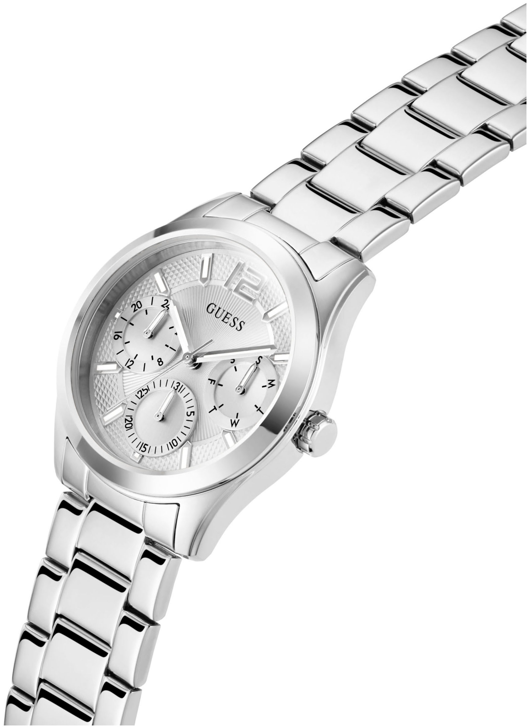 Guess Multifunktionsuhr »ZOE«, Quarzuhr, Armbanduhr, Damenuhr, Datum, 12/24-Std.-Anzeige