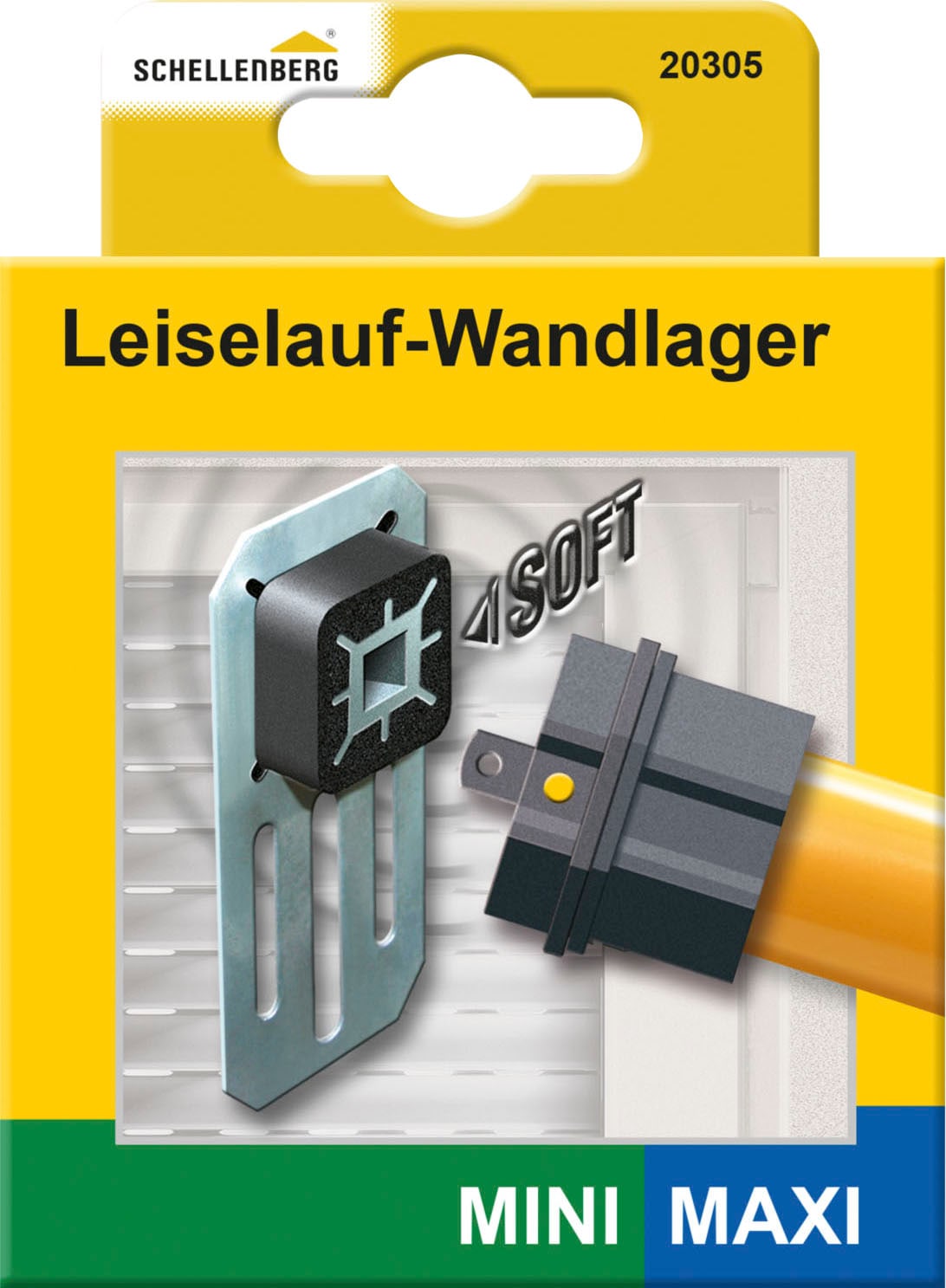 SCHELLENBERG Wandlager "Leiselauf "Standard Maxi" 40 Nm, mechanische Endlageneinstellung", geräuscharmes Lager für motor