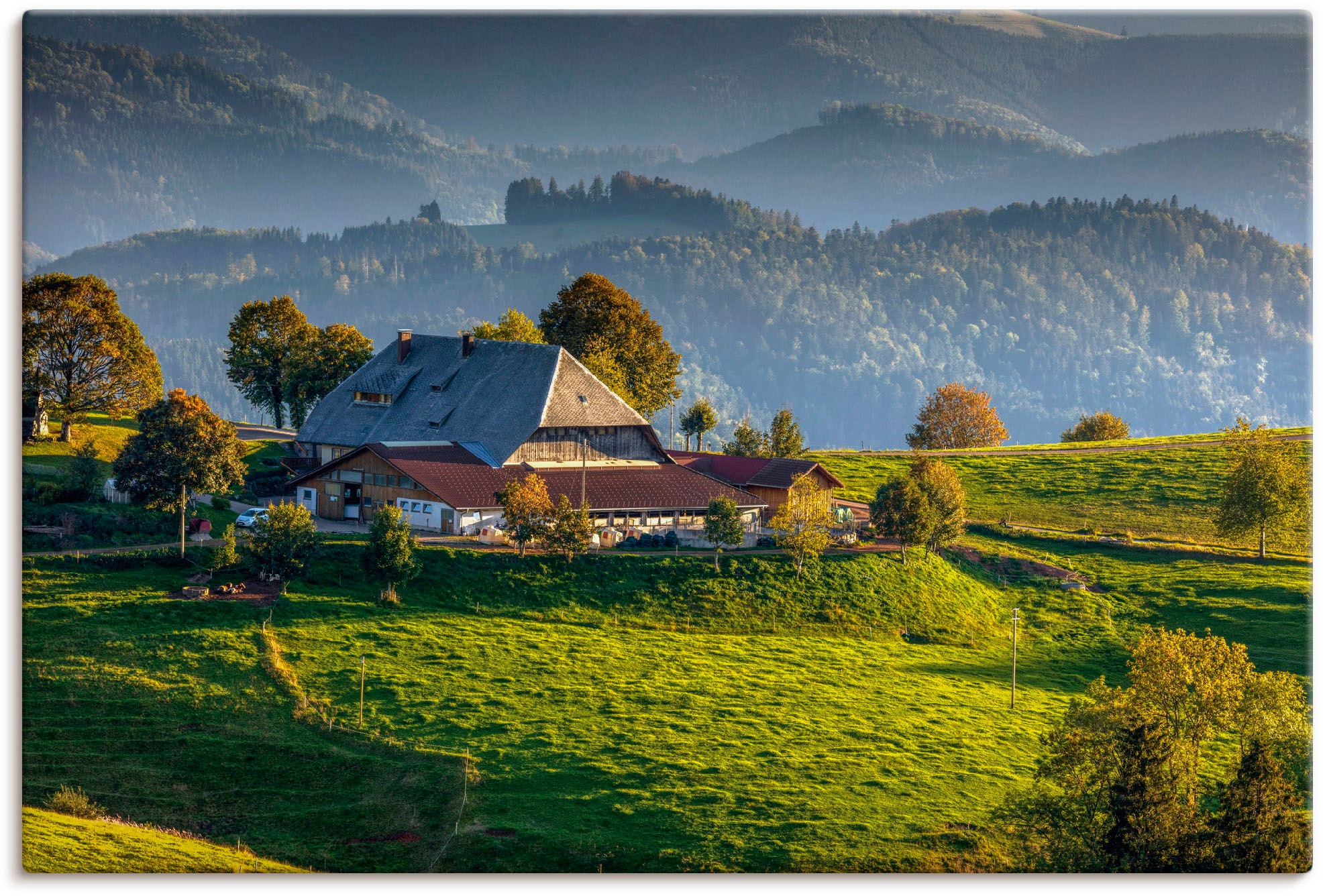 Artland Leinwandbild "Bauernhof bei St.Peter Schwarzwald" Berge & Alpenbilder 1 Stk. tlg. auf Holzrahmen gespannt