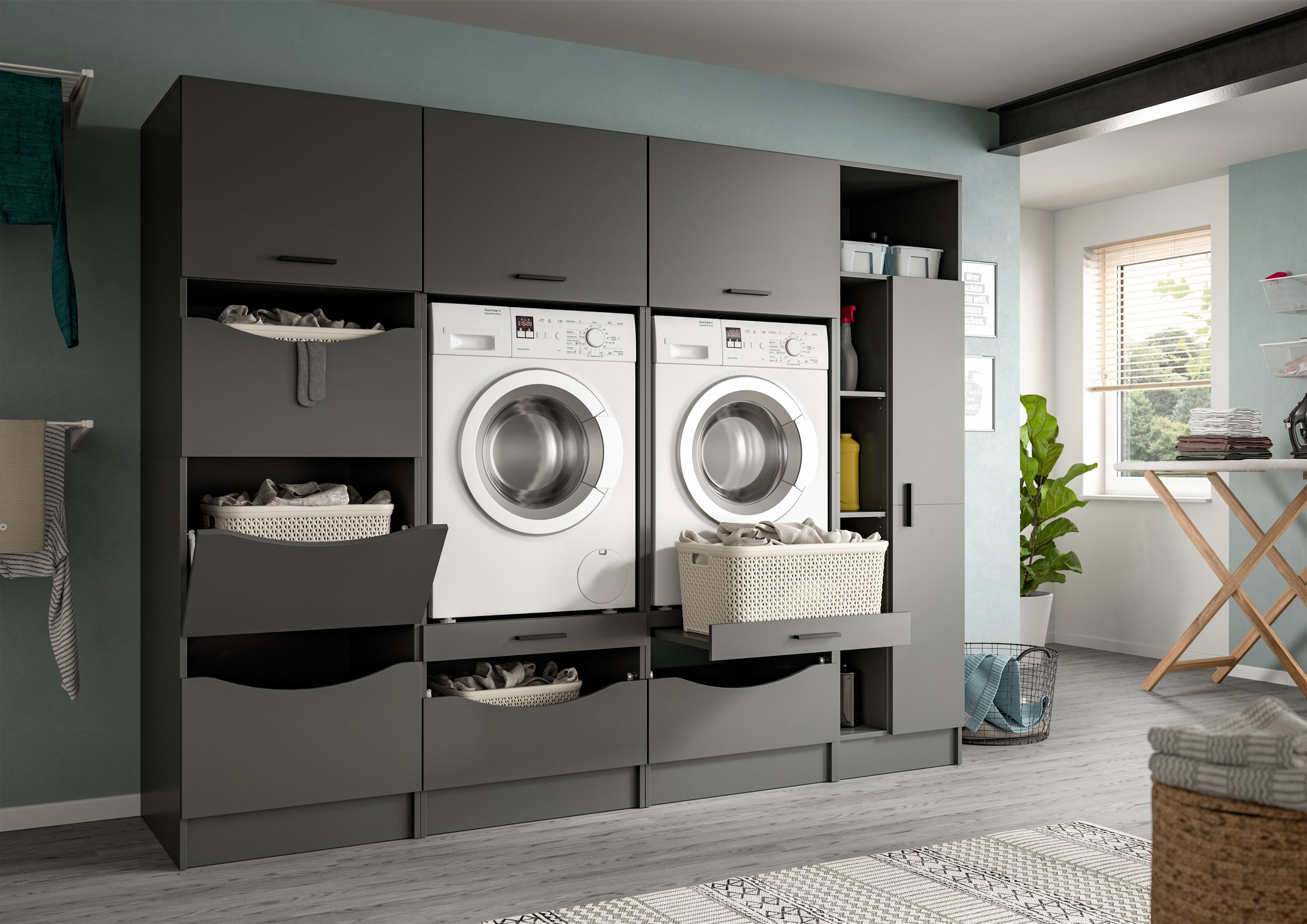 welltime Badmöbel-Set "FALAS, TOPSELLER, 4-teilig, Hauswirtschaftsraum Set, günstig online kaufen