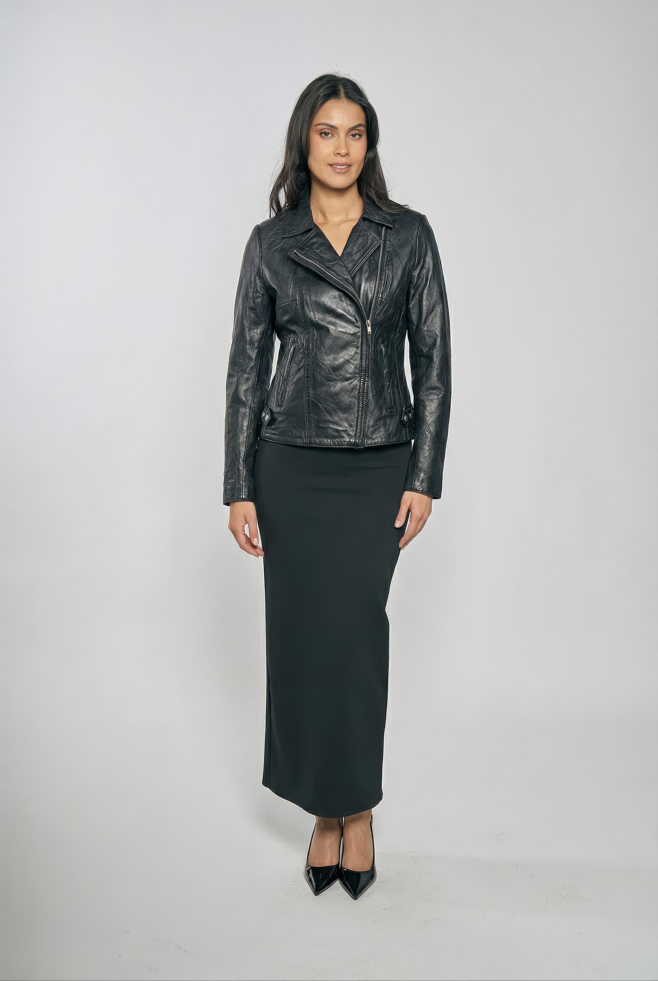 Freaky Nation Lederjacke »Crinkled Leather Biker Jacket«