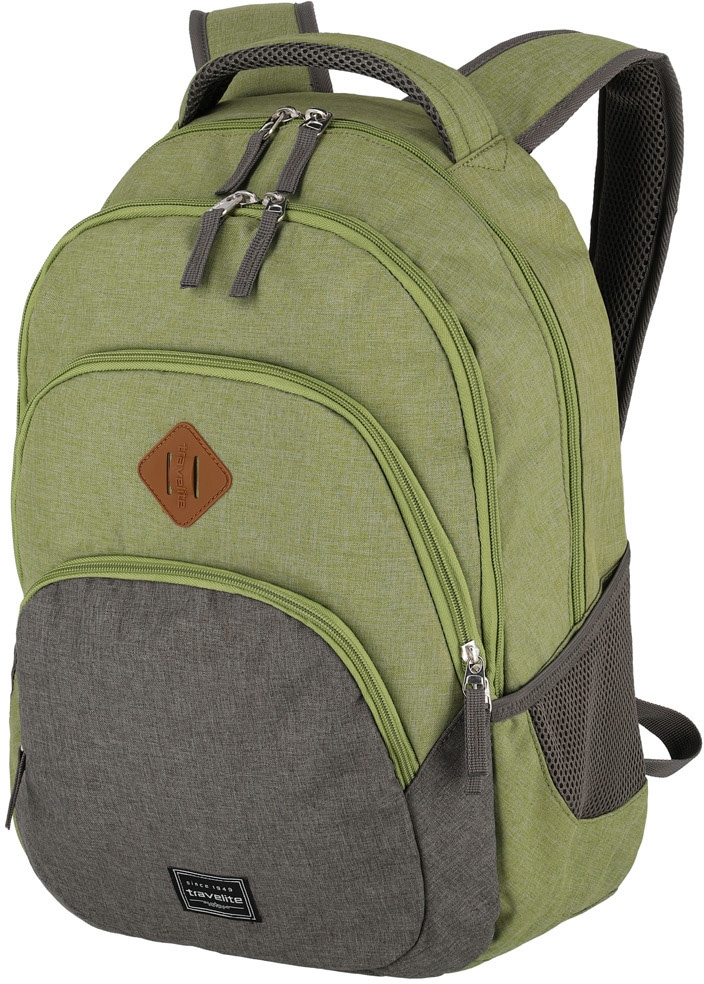 travelite Laptoprucksack »Basics Melange grün/grau« mit 15-Zoll Laptopfach SV10427