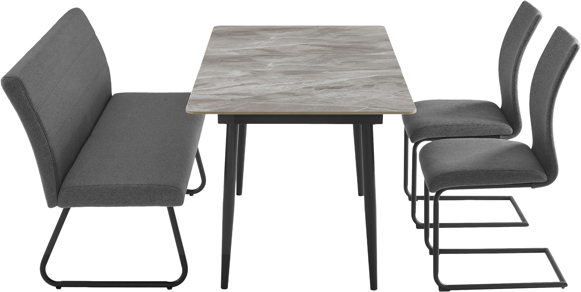 OTTO home Essgruppe "Stevian" Set, Ausziehbarer Esstisch + Bank + 2 Stühle, günstig online kaufen