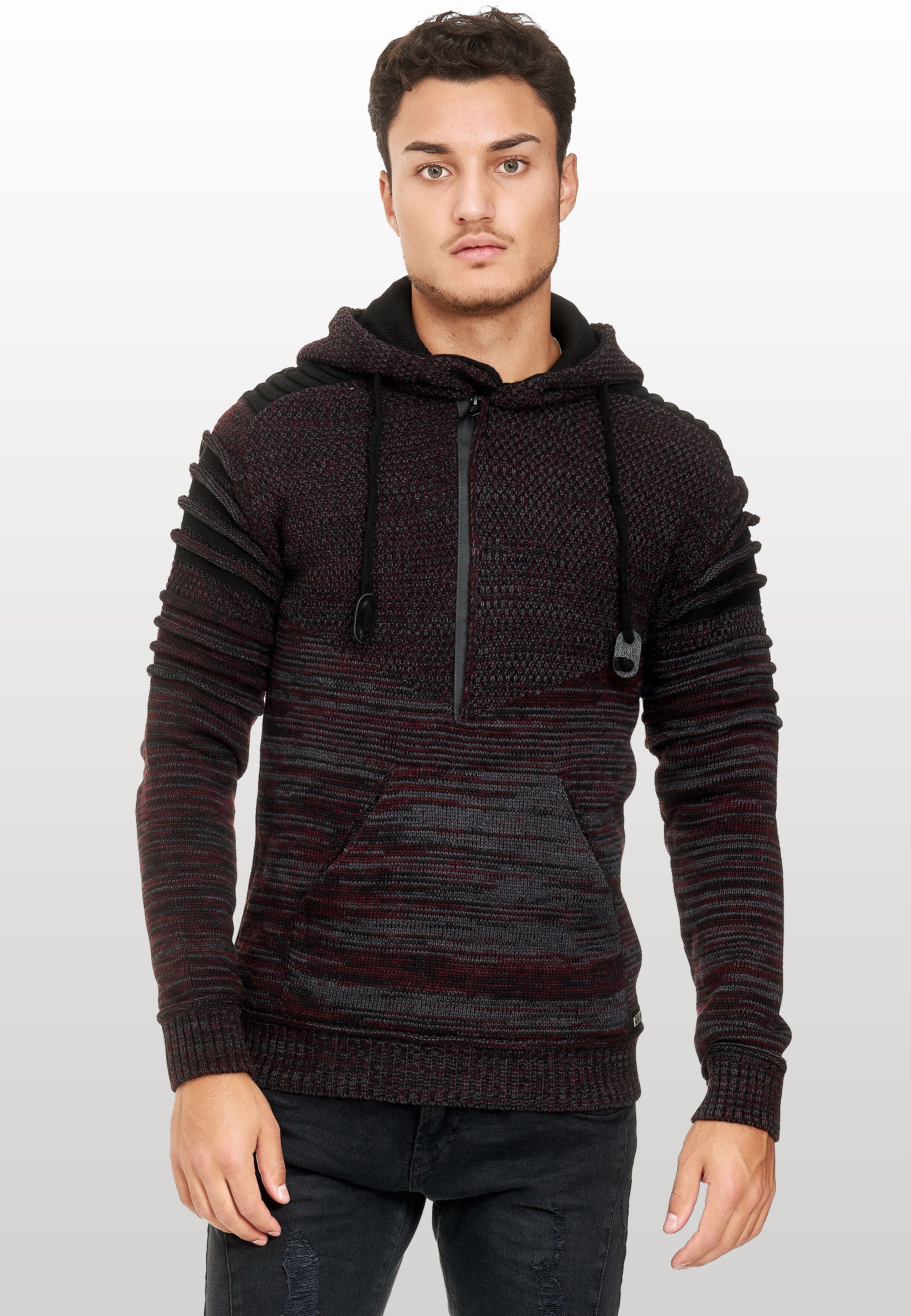 Rusty Neal Kapuzensweatshirt, in modernem Strickdesign