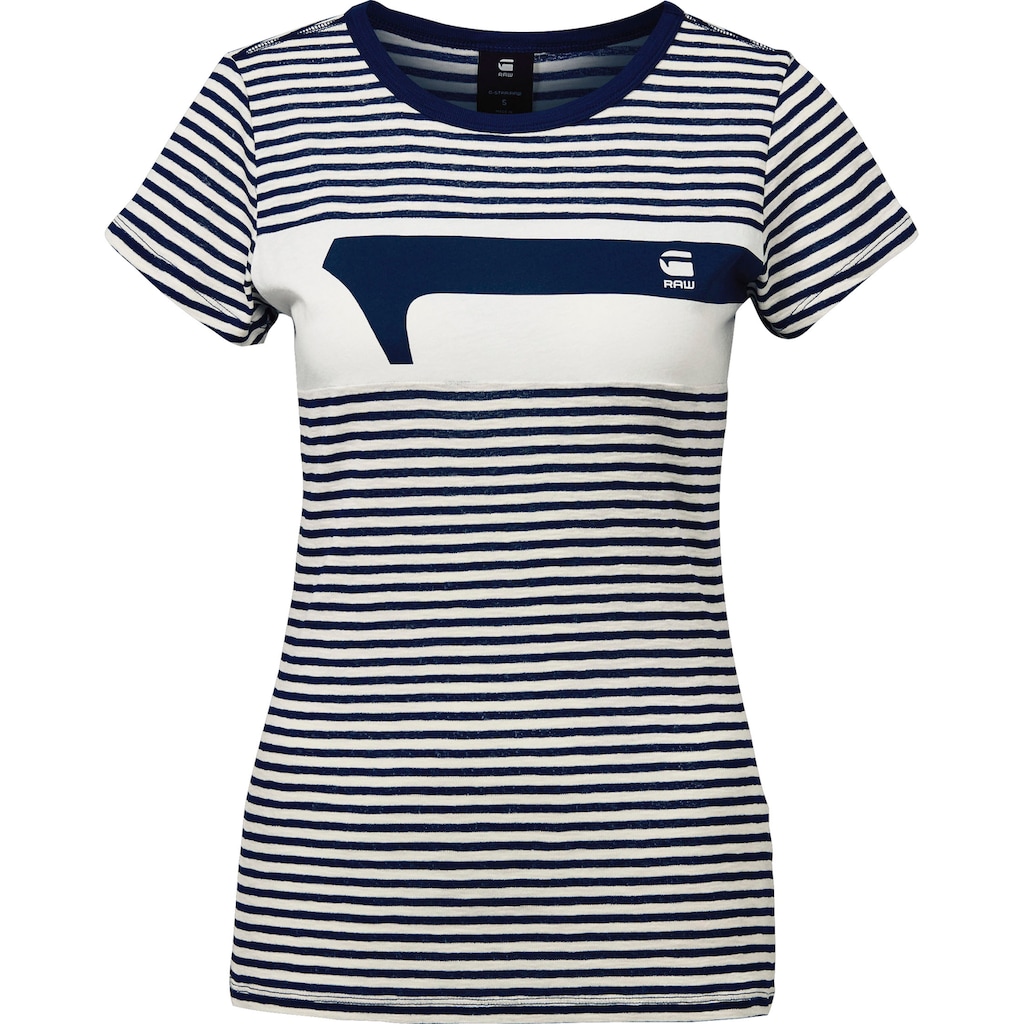 G-Star RAW T-Shirt »Litmic yd stripe gr one slim r t wmn s-s«, im Streifen-Design