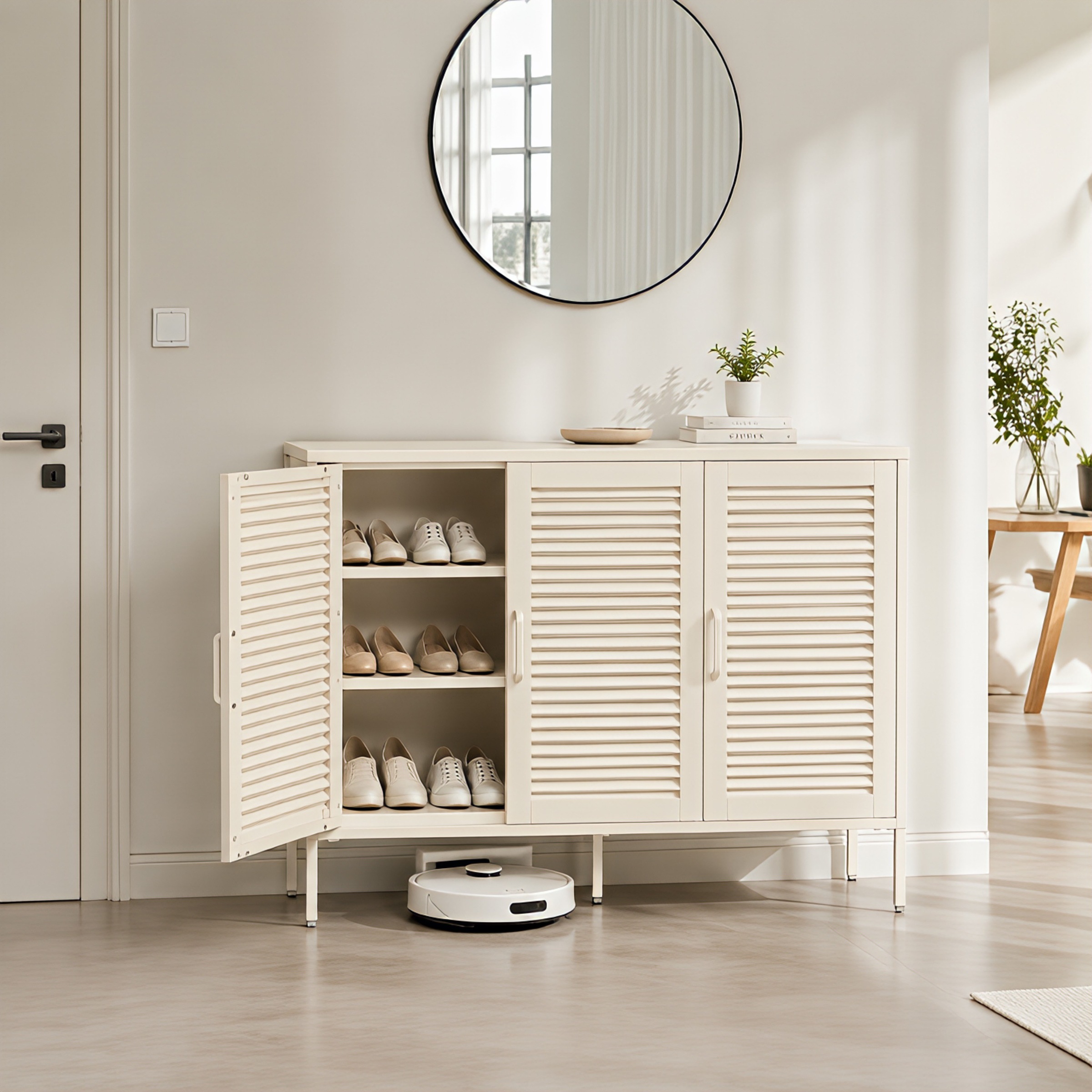 OTTO home Wäscheschrank »GERRON Sideboard Wäscheschrank Metallschrank« Schrank Anrichte Kommode Breite 120cm mit 3 Türen