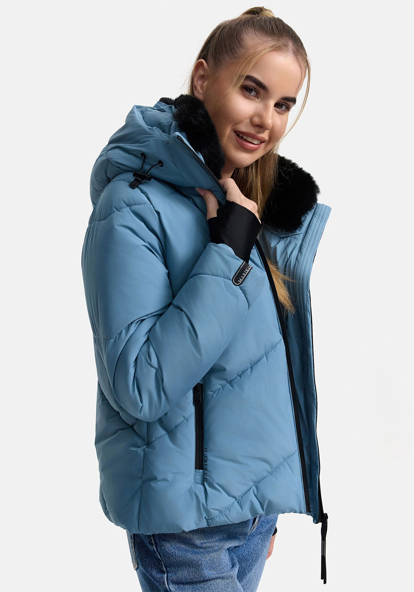 Marikoo Winterjacke »Simaraa«, mit abnehmbarem Kunstfellkragen