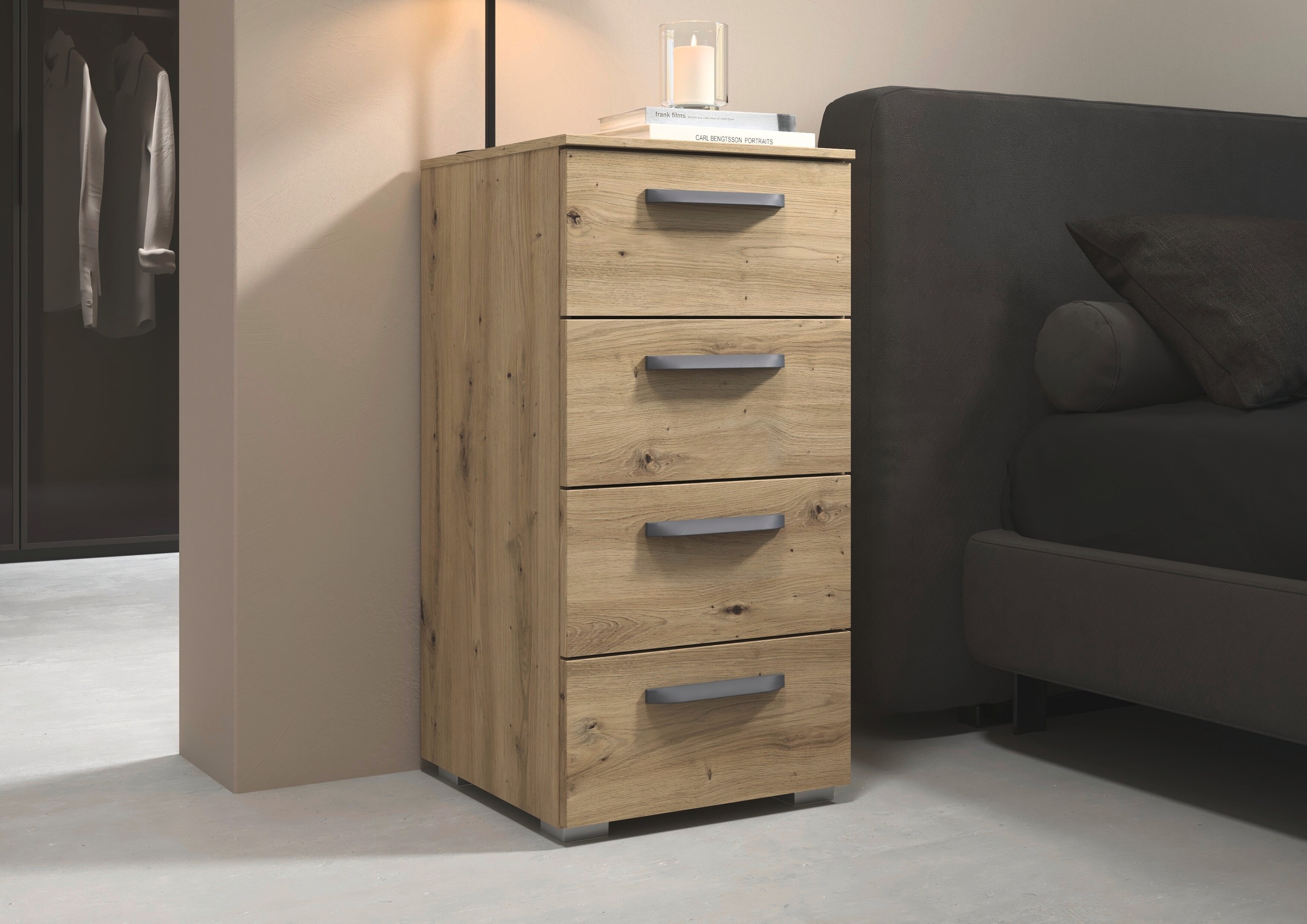 rauch Schubkastenkommode »Sideboard Schubladenkommode OTELI mit Dekor- und Hochglanzfront« Breite 40 cm inkl. Soft-Close-Funktion,  mit 4 geräumigen Schubladen für viel Stauraum MADE IN GERMANY