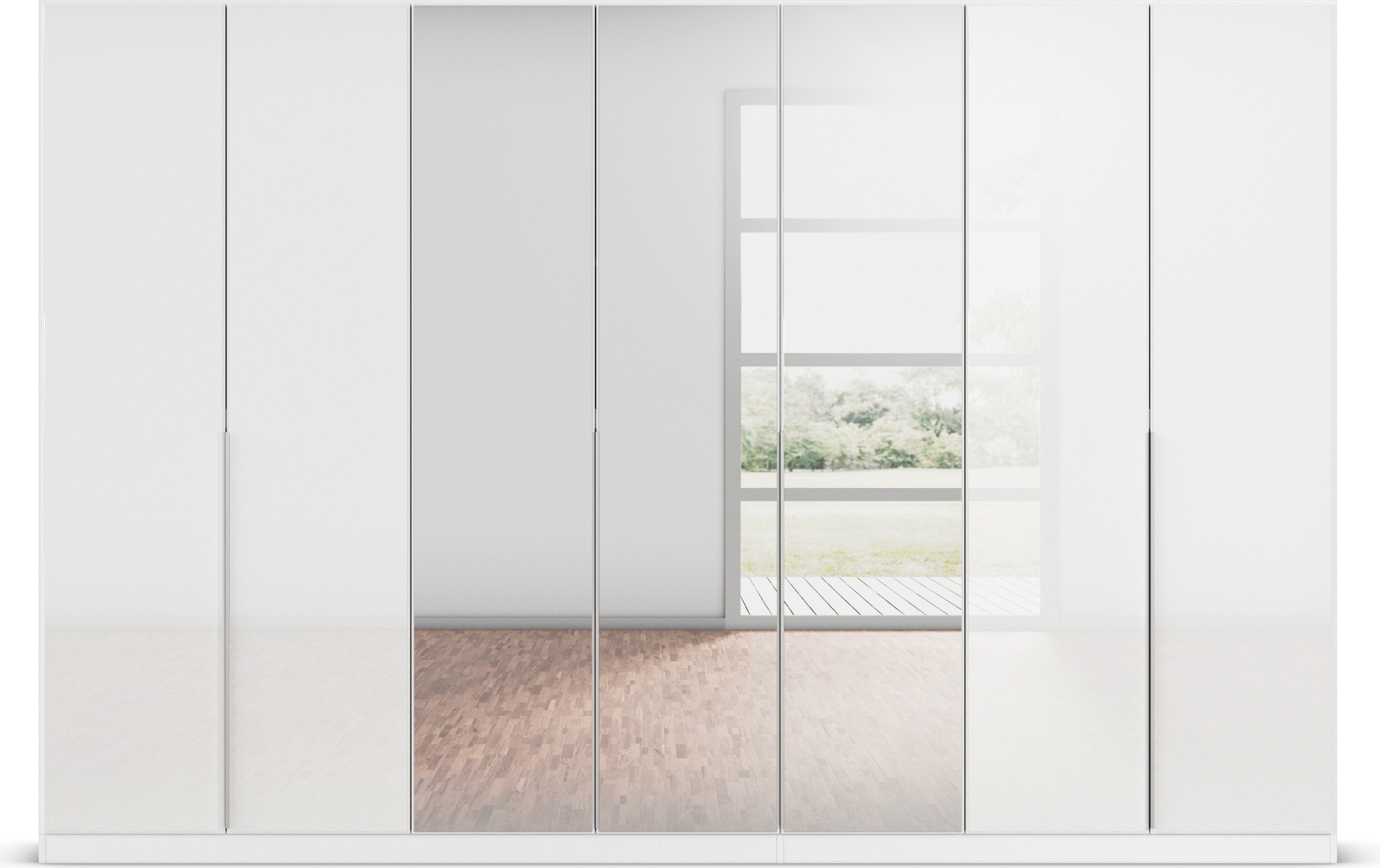 rauch Drehtürenschrank »Kleiderschrank Kleiderschränke Schrank Garderobe AGORDO mit Glasfront«, (in zwei Griff-Farben), durchdachte Innenausstattung, in 6 Breiten und 2 Höhen MADE IN GERMANY
