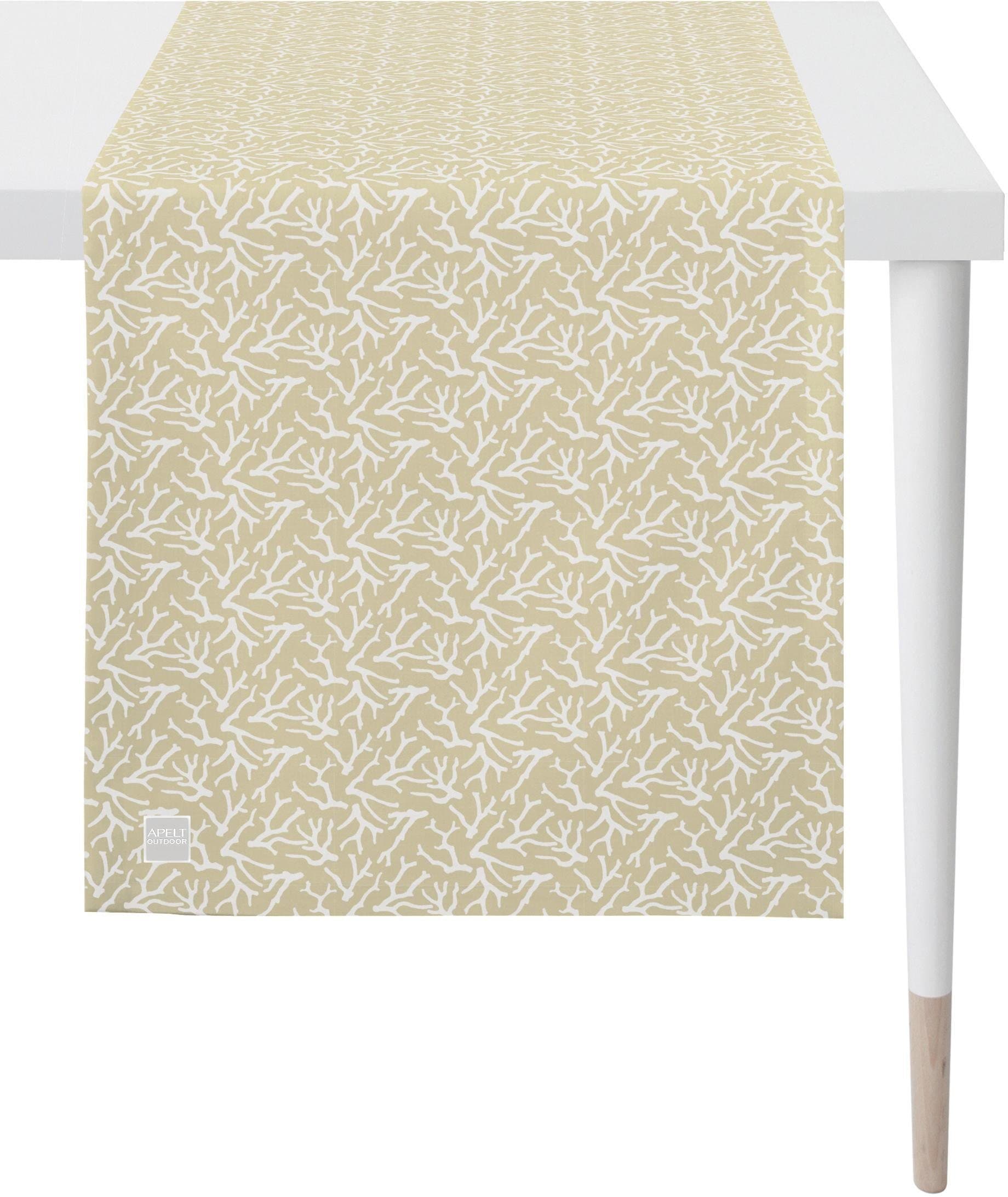 Tischläufer APELT, B:46cm L:135cm, beige, Polyester, Tischdecken, "3970 Outdoor, Sommerdeko, Sommer", Jacquardgewebe