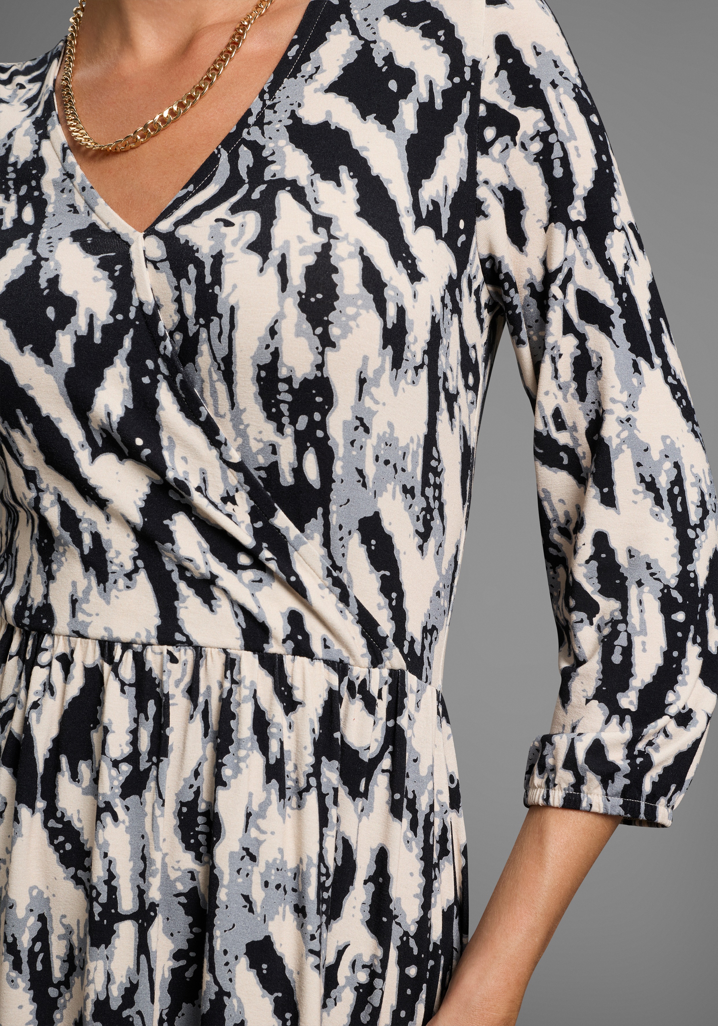 Thumbnail - Laura Scott Jerseykleid Ohne Taschen mit modischem Muster - NEUE KOLLEKTION