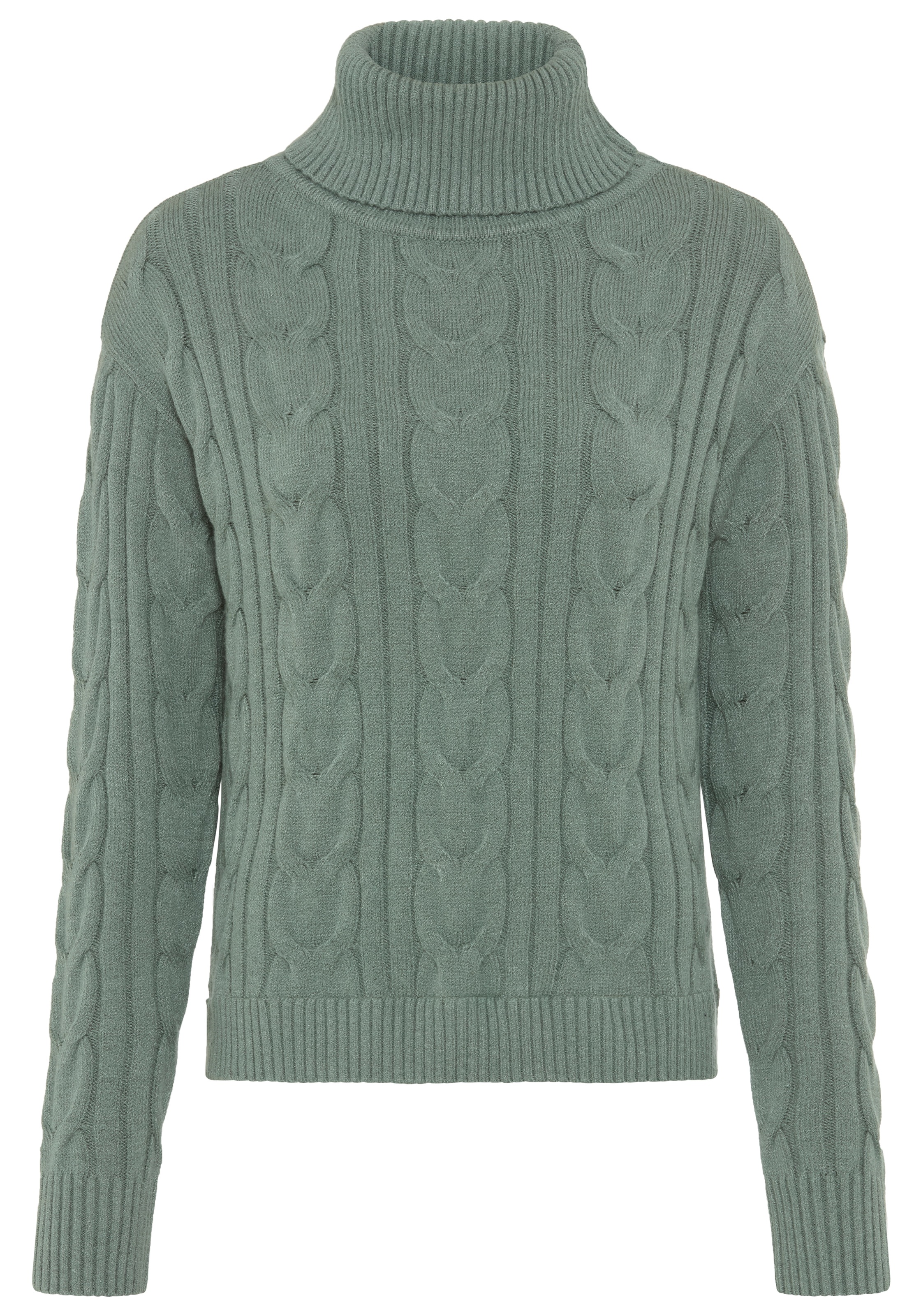 Laura Scott Rollkragenpullover »mit Bluseneinsatz« mit Zopfmuster