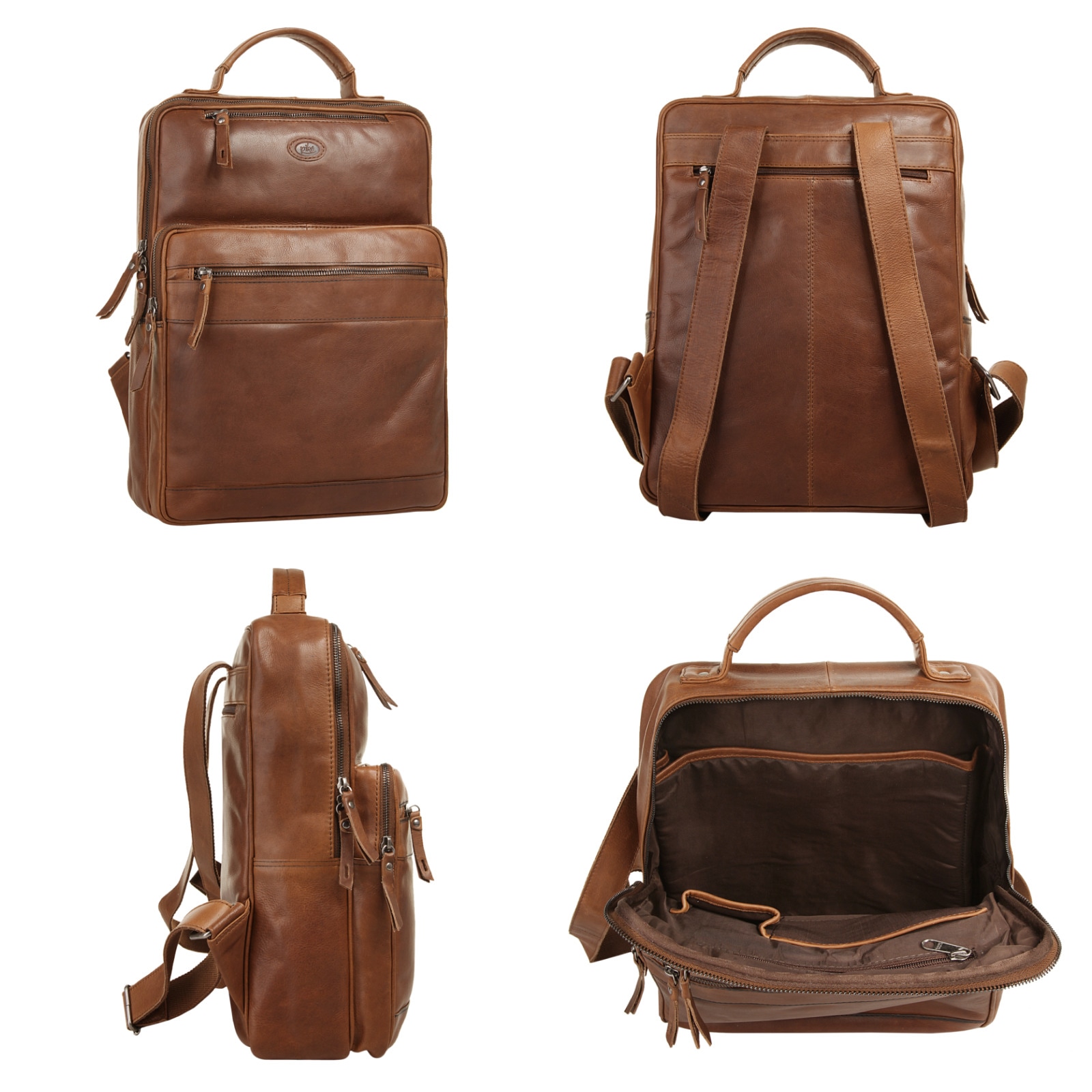 Piké Laptoprucksack, echt Leder