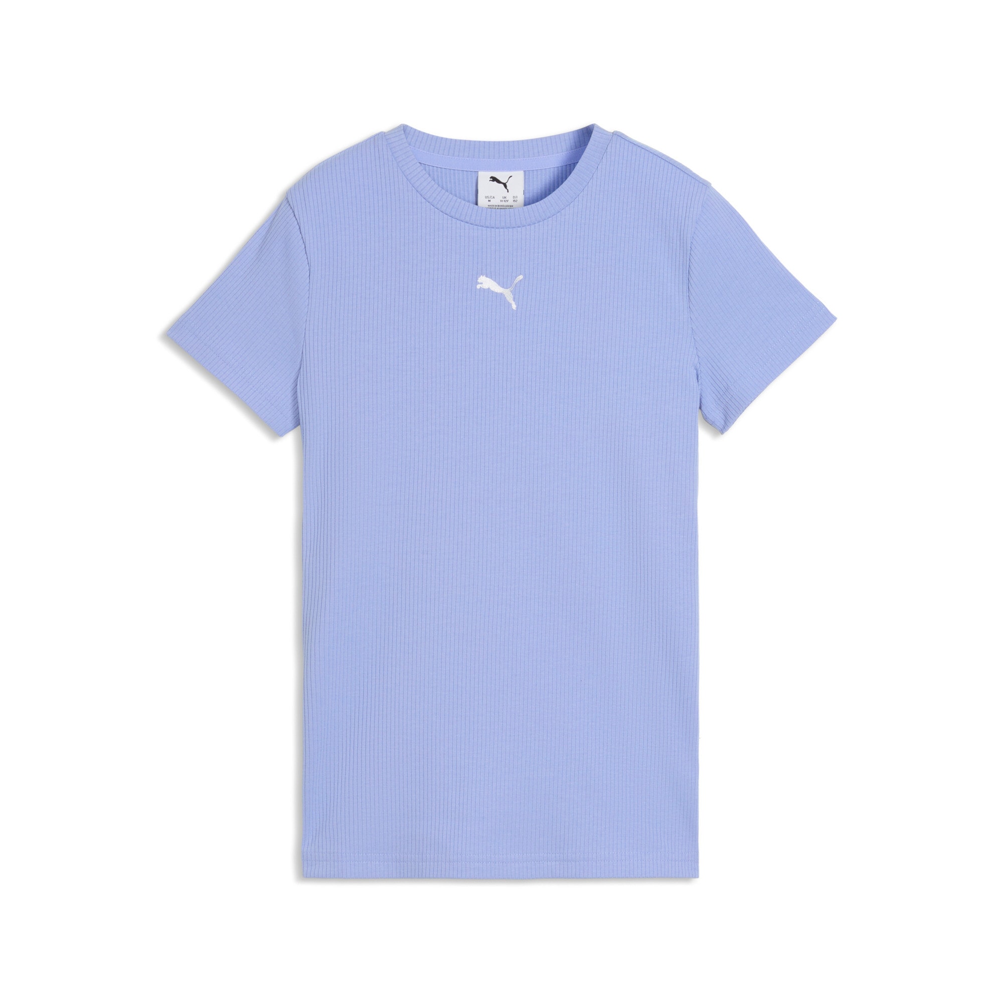 PUMA T-Shirt "ESS ELEVATED RIB SLIM TEE G" Kurzarm, für Jugendliche, Rundhalsausschnitt