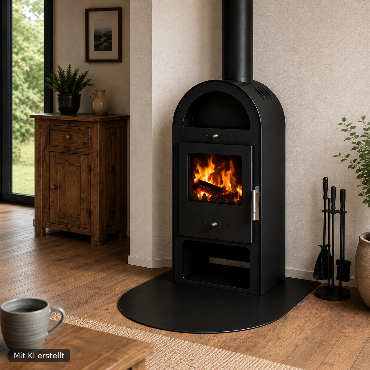 Hanseatic Kaminofen »"Santos", Exklusiv, Lieferung bis ins Wohnzimmer« mit Holz- und Warmhaltefach, nur 65 Kg leicht