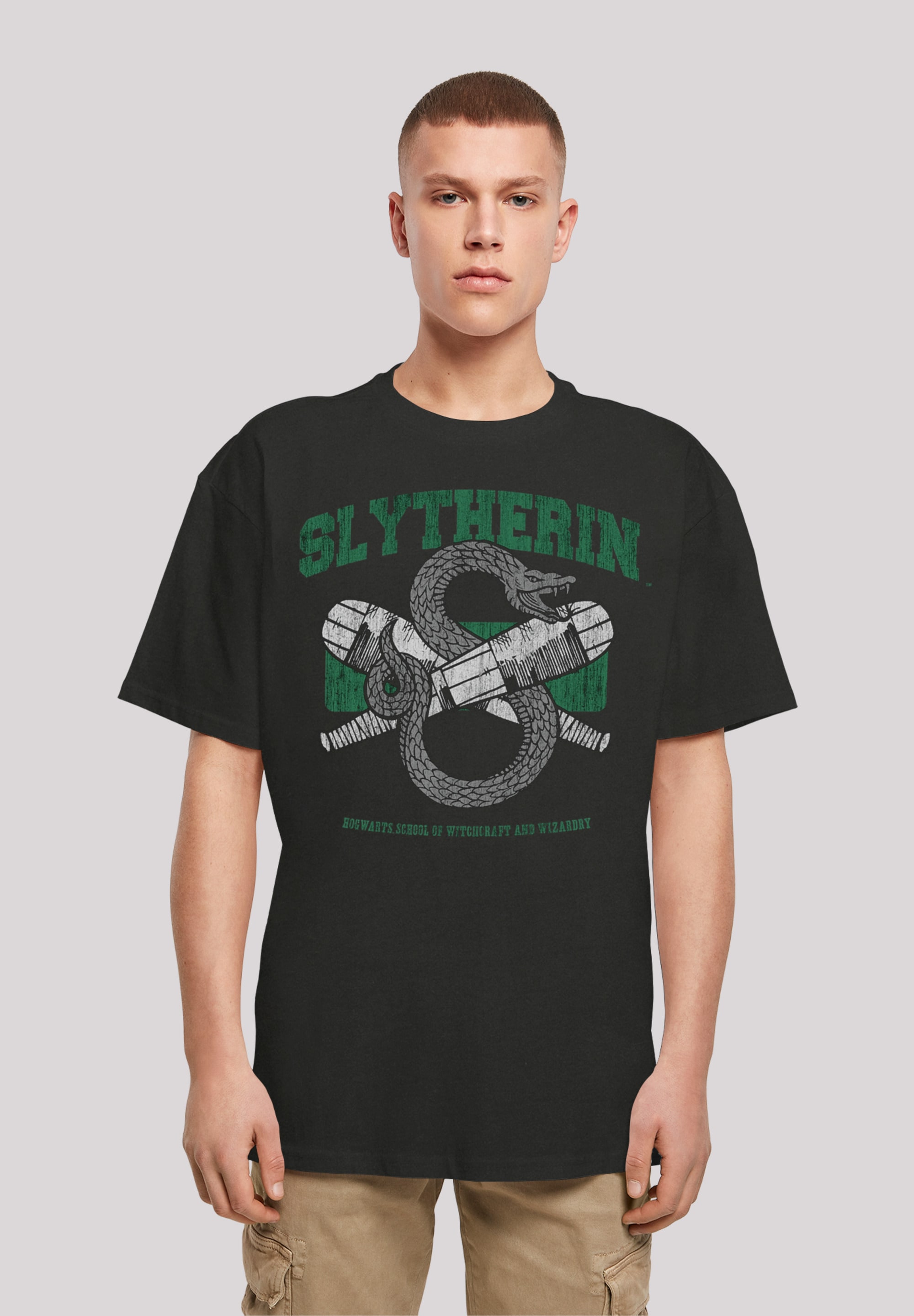 F4NT4STIC Kurzarmshirt »F4NT4STIC Herren Harry Potter Slytherin with Heavy Oversize Tee«, (1 tlg.)