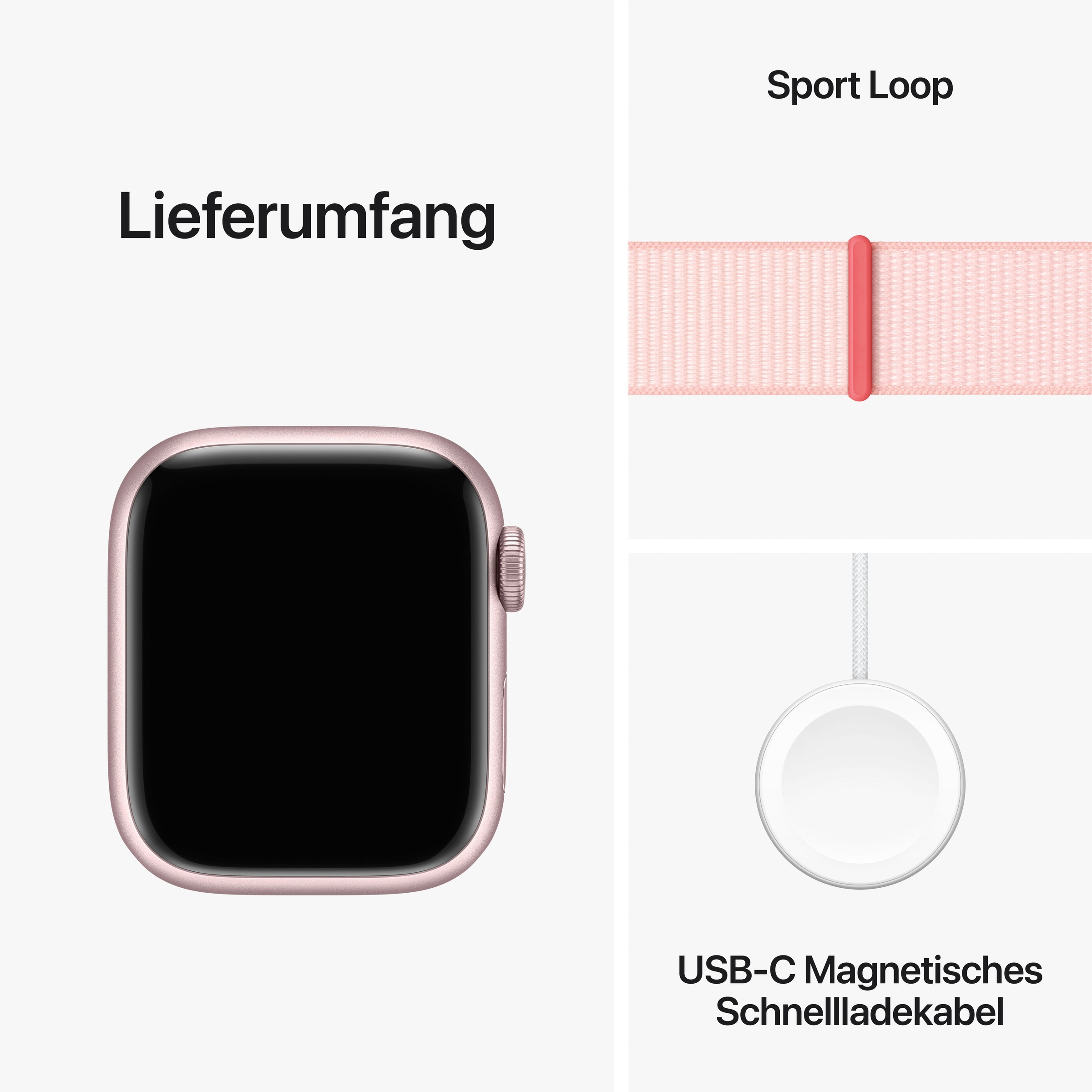 Apple Smartwatch »Watch Series 9 Aluminium«, (4,1 cm / 1,69 Zoll), Watch OS 10, Sport Loop)