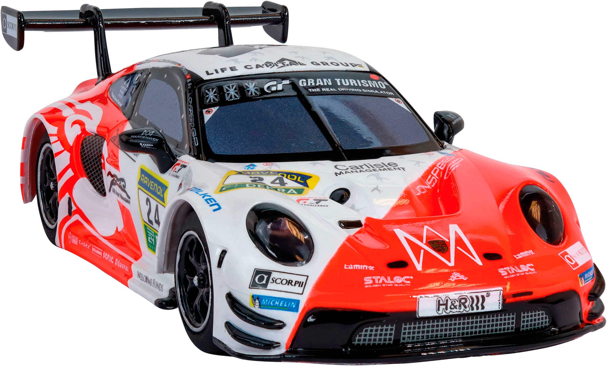 Carrera® Rennbahn-Auto »Carrera Hybrid Porsche 911 GT3 R 'Lionspeed GP, No.24'«, mit Licht und Sound