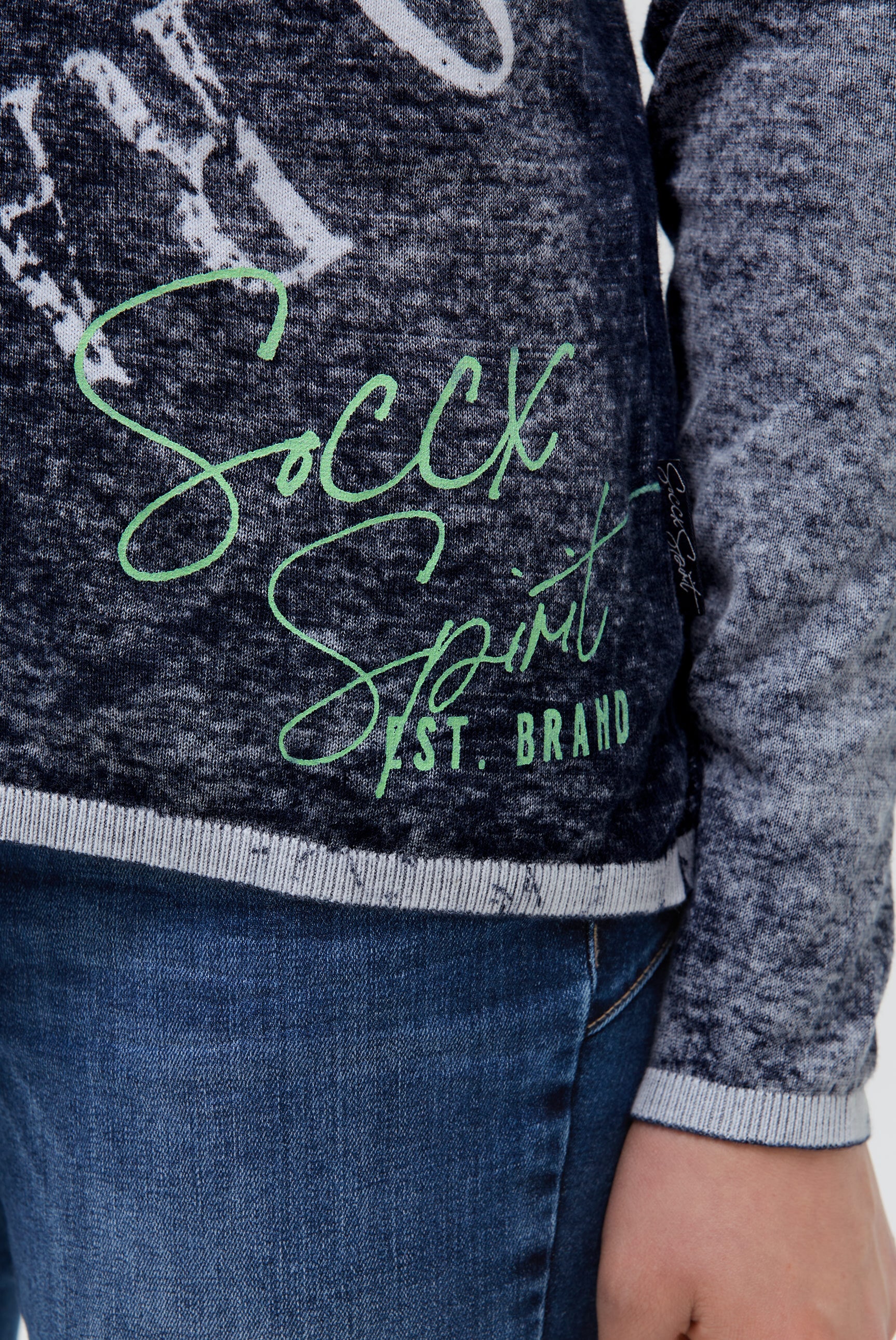 SOCCX Rundhalspullover aus Feinstrick