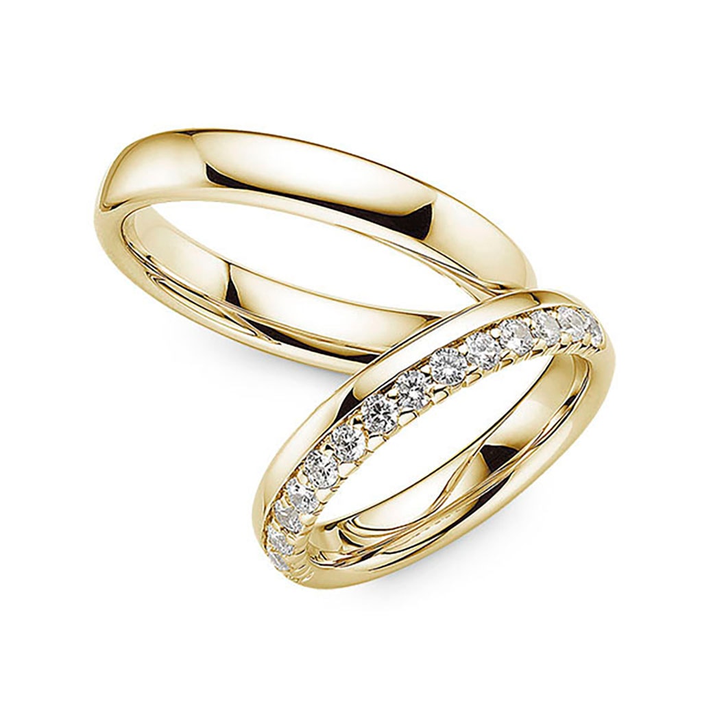 PHÖNIX Damen Trauring "Schmuck Geschenk Partnerring Ehering Goldring", 58,mit Zirkonia, Gelbgold 333, 4mmgelbgoldfarben, kristallweiß, Gelbgold 333,
