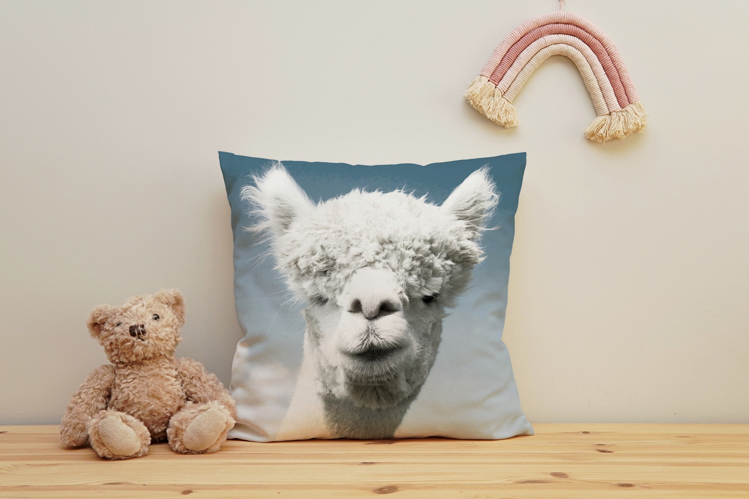 queence Dekokissen "Alpaka" Kissenhülle mit HD Premium Druck, geruchsneutral, 40x40cm
