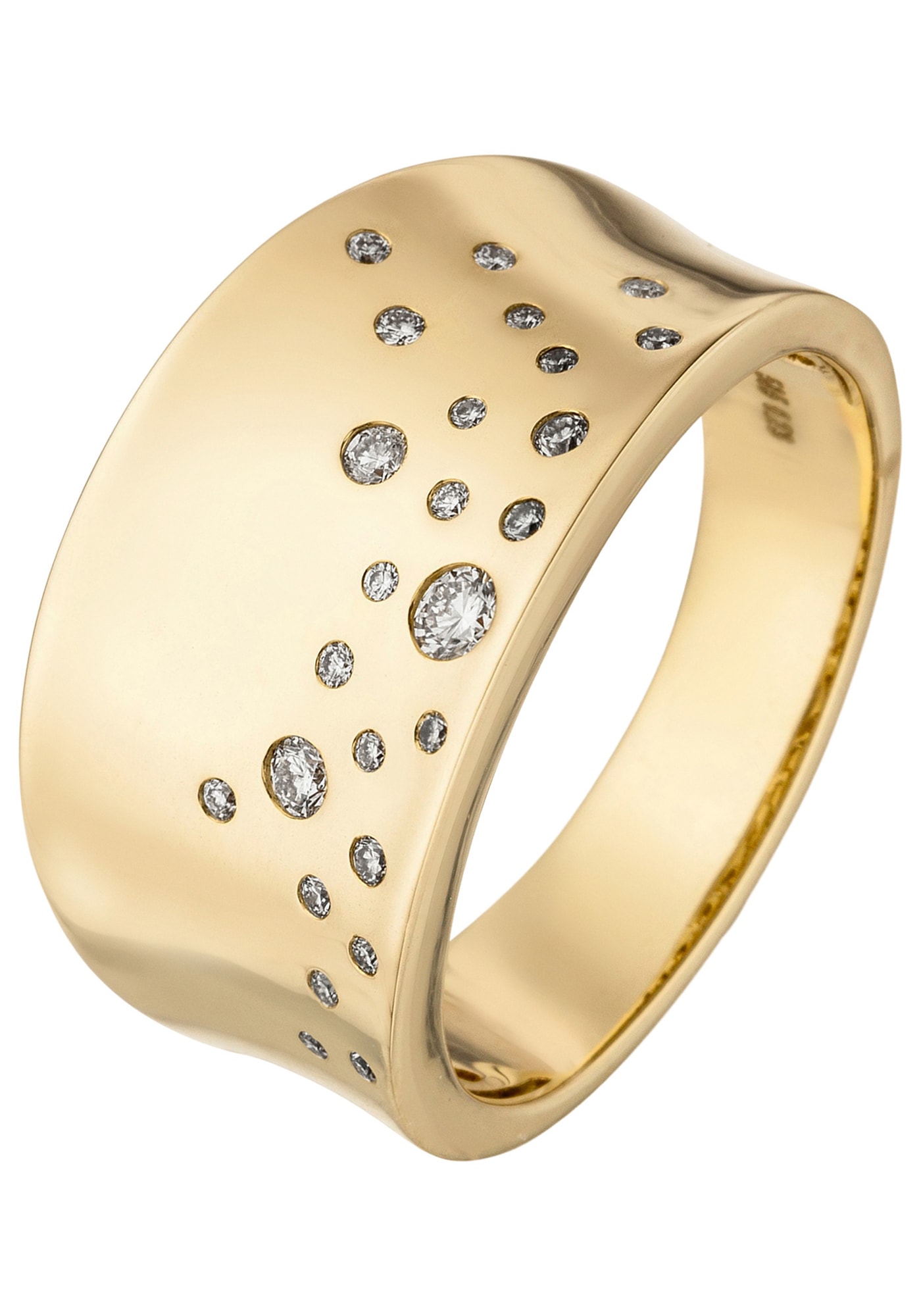 JOBO Diamantring, breit 585 Gold mit 25 Diamanten online bestellen | BAUR