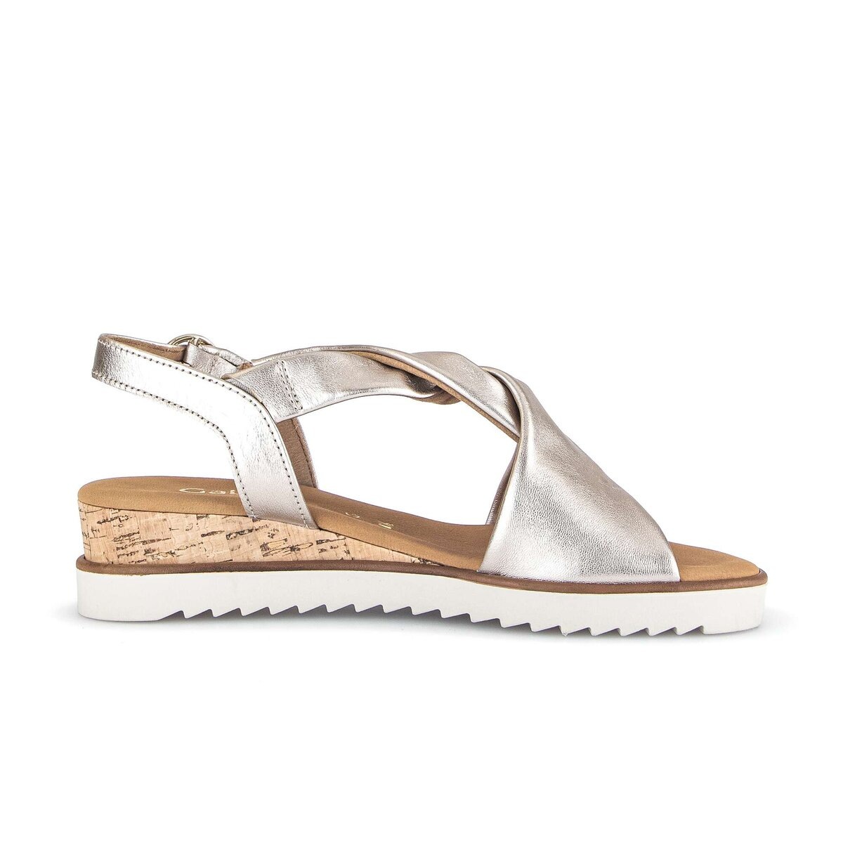 Keilsandalette GABOR "Keilsandalette", Damen, Gr. 39, gold, Schuhe 5
