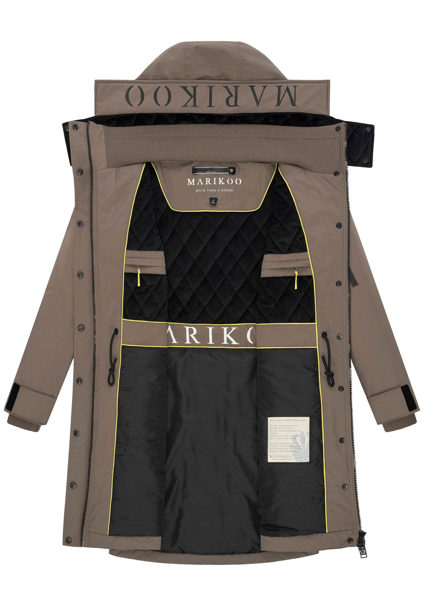 Marikoo Winterjacke »Anoukaa«, langer Parka mit abnehmbarer Kapuze
