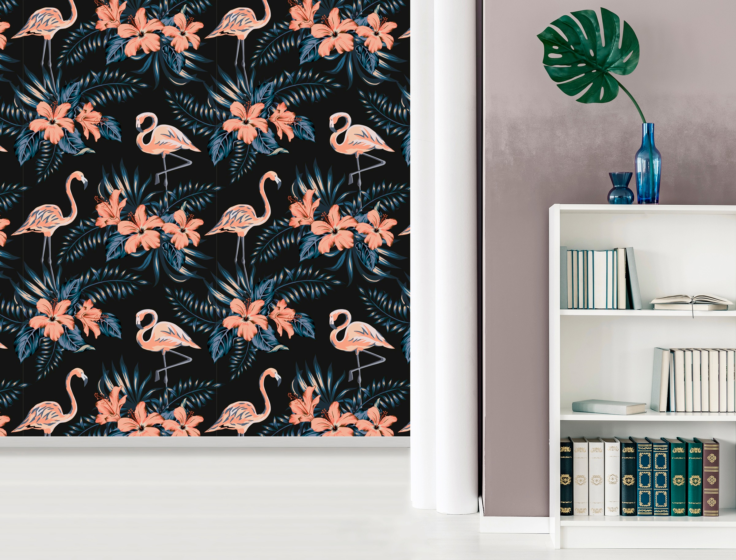 queence Vinyltapete »Estelle«, bedruckt-Motiv-botanisch-floral-gemustert-natürlich, 90x250cm, selbstklebend, kinderleichte Anbringung, Sticker