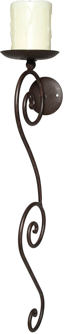 Ambiente Haus Wandkerzenhalter "Wandleuchter - antikbraun 58cm"