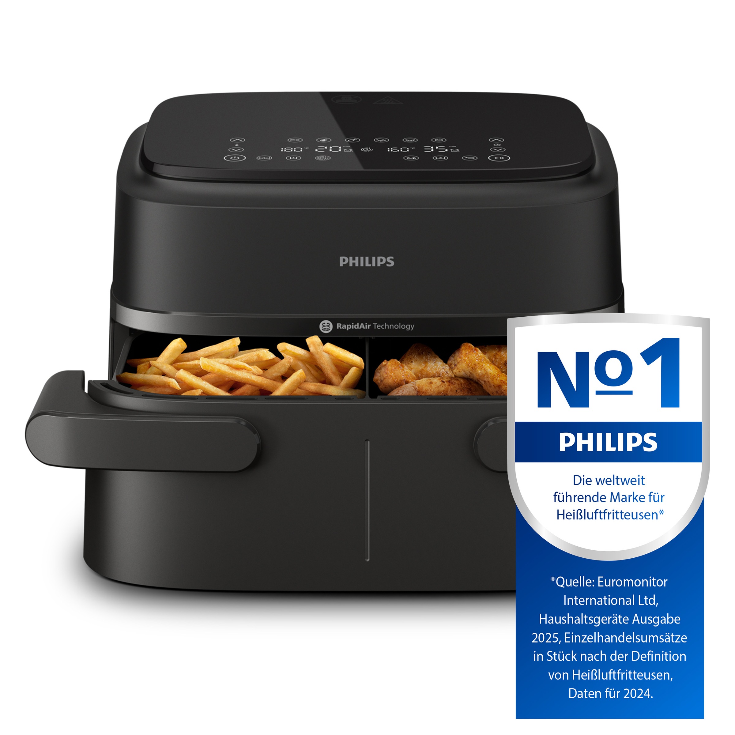 Philips Heißluftfritteuse "Airfryer 1000 Flexible Basket NA150/00, zwei Kör günstig online kaufen