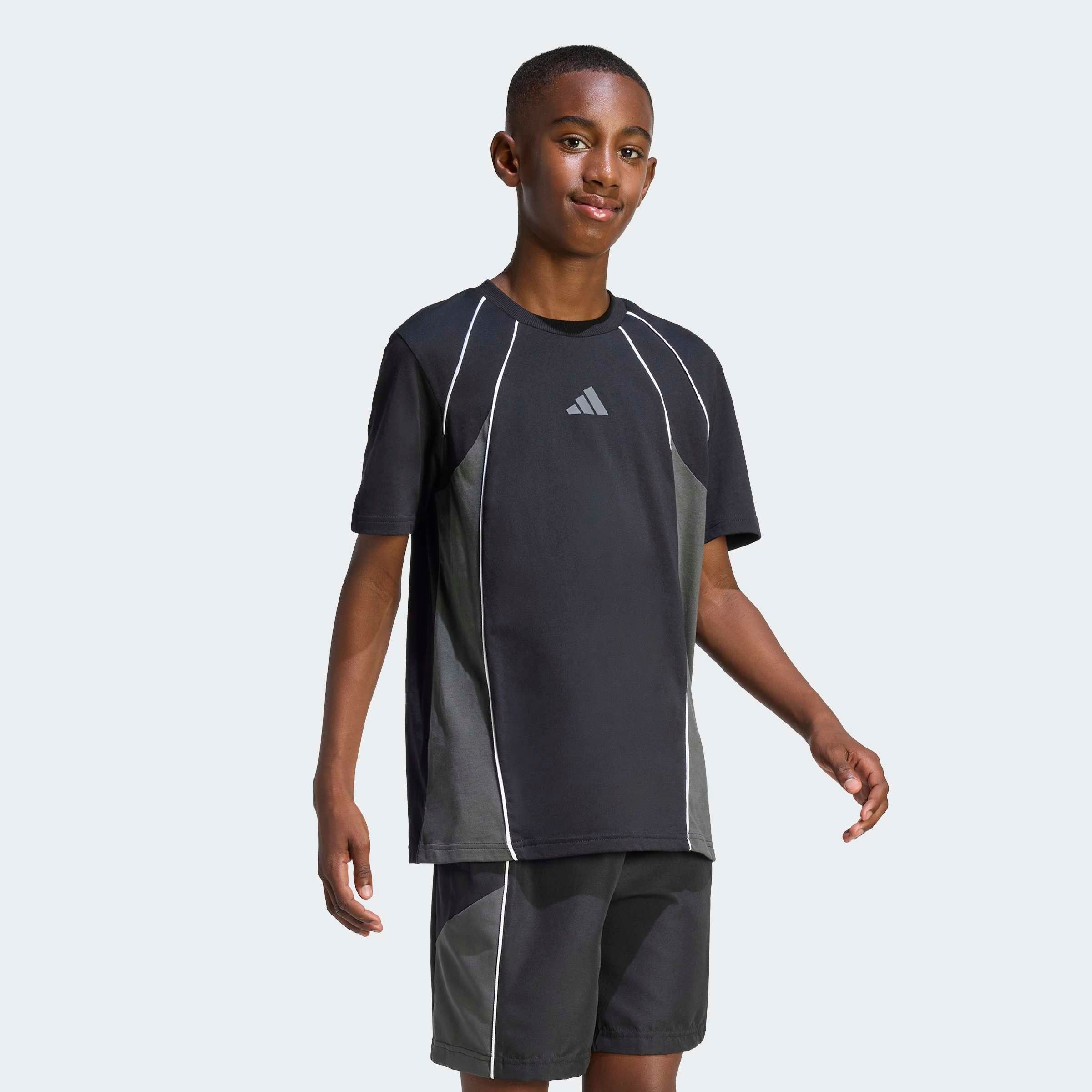 Mädchen T-Shirt "J CB T"schwarz, grau six, weiß, Gr. 152, ADIDAS SPORTSWEAR, Obermaterial: 100% Baumwolle, Shirts