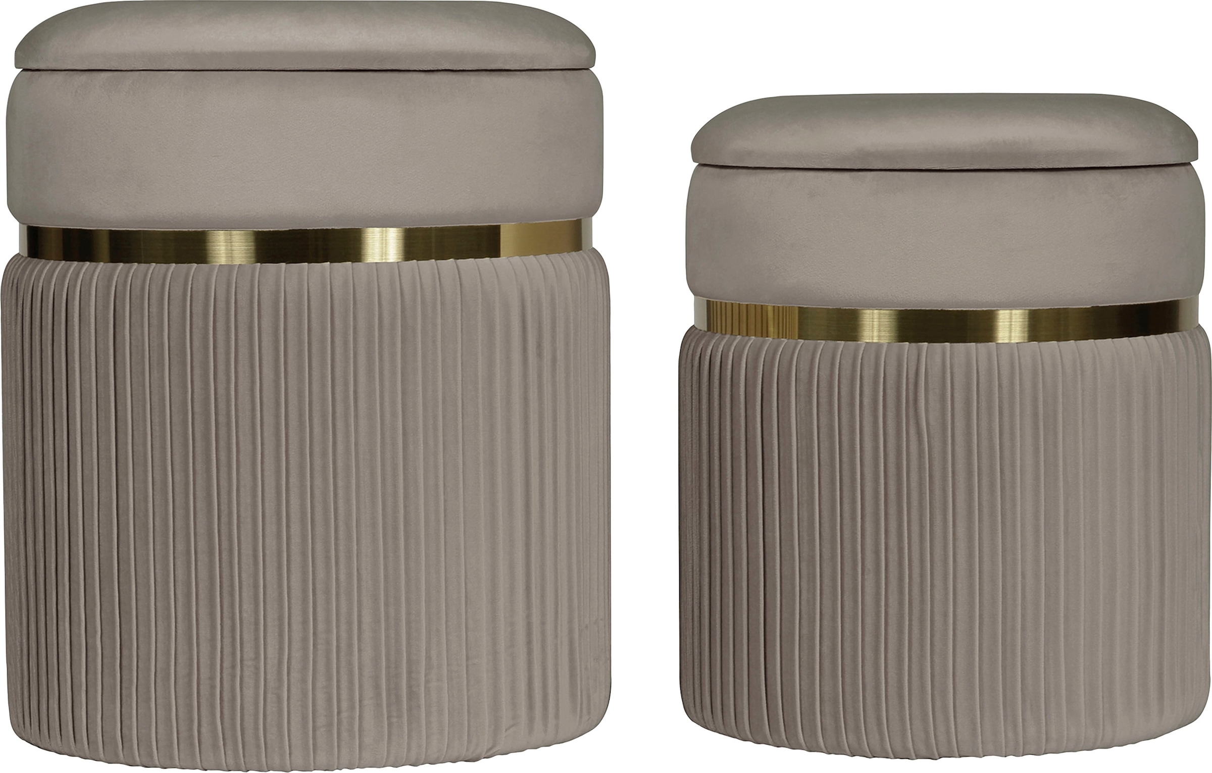 Kayoom Polstergarnitur "Hocker Zora 325 2er-Set, samtweicher Stoffbezug,run günstig online kaufen