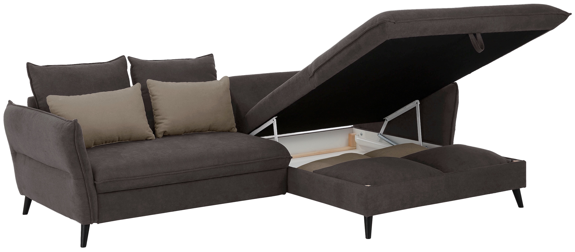 Home affaire Ecksofa »Tirano, L-Form«, wahlweise mit Bettfunktion und Bettkasten