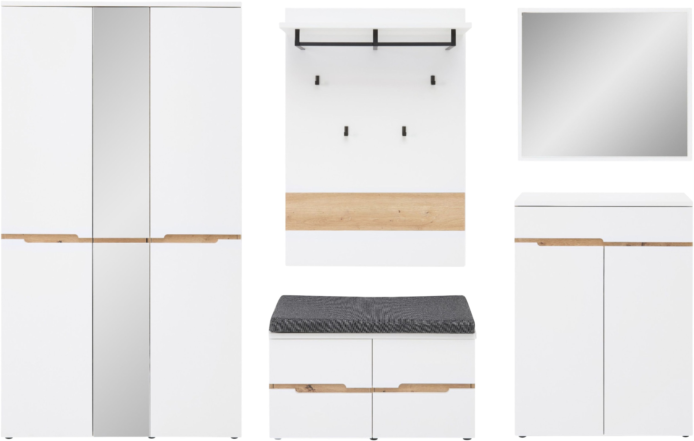 Innostyle Garderoben-Set "Memphis Garderoben Set, 295x192x38cm (B/H/T)" 5 S günstig online kaufen