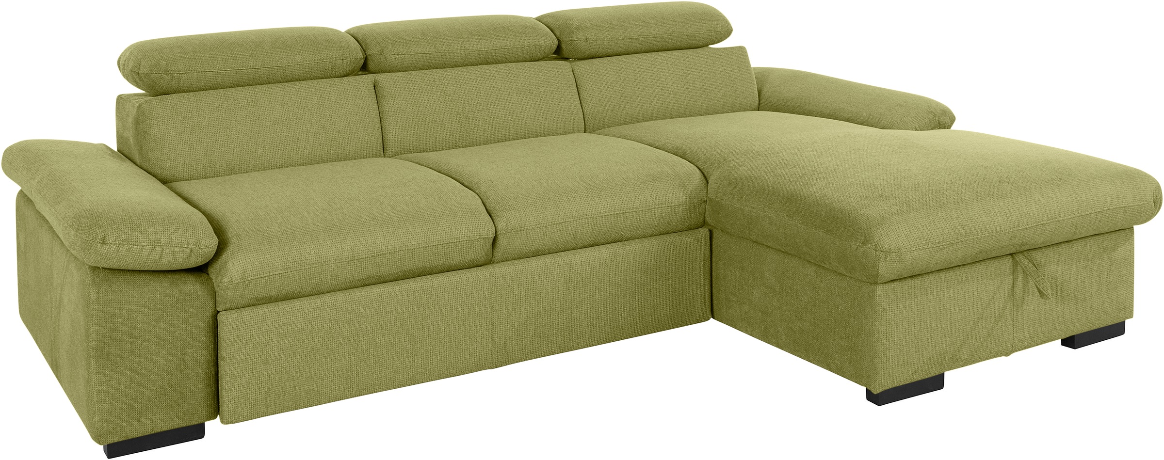 COTTA Ecksofa »Lola L-Form mit Kopfteilfunktion & Hocker«, (Set, mit Hocker), wahlweise mit Bettfunktion, Bettkasten & Armteilverstellung