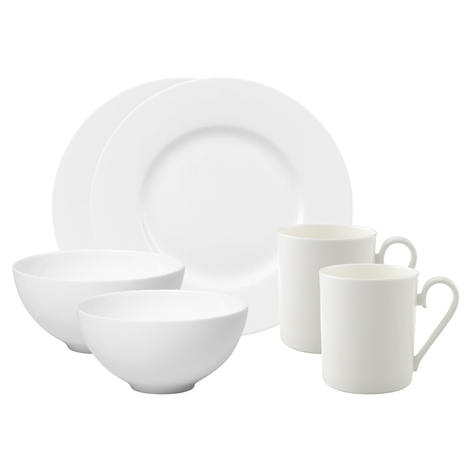 Villeroy & Boch Geschirr-Set "Frühstücks-Set Royal 6er Set weiß" Spülmaschinengeeignet, Mikrowellenfest