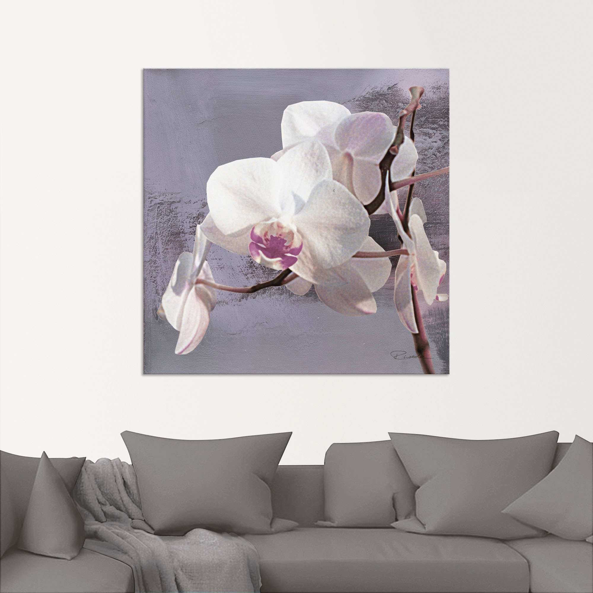 Artland Wandbild "Orchideen vor Violett I", Blumen, (1 St.), als Alubild, O günstig online kaufen