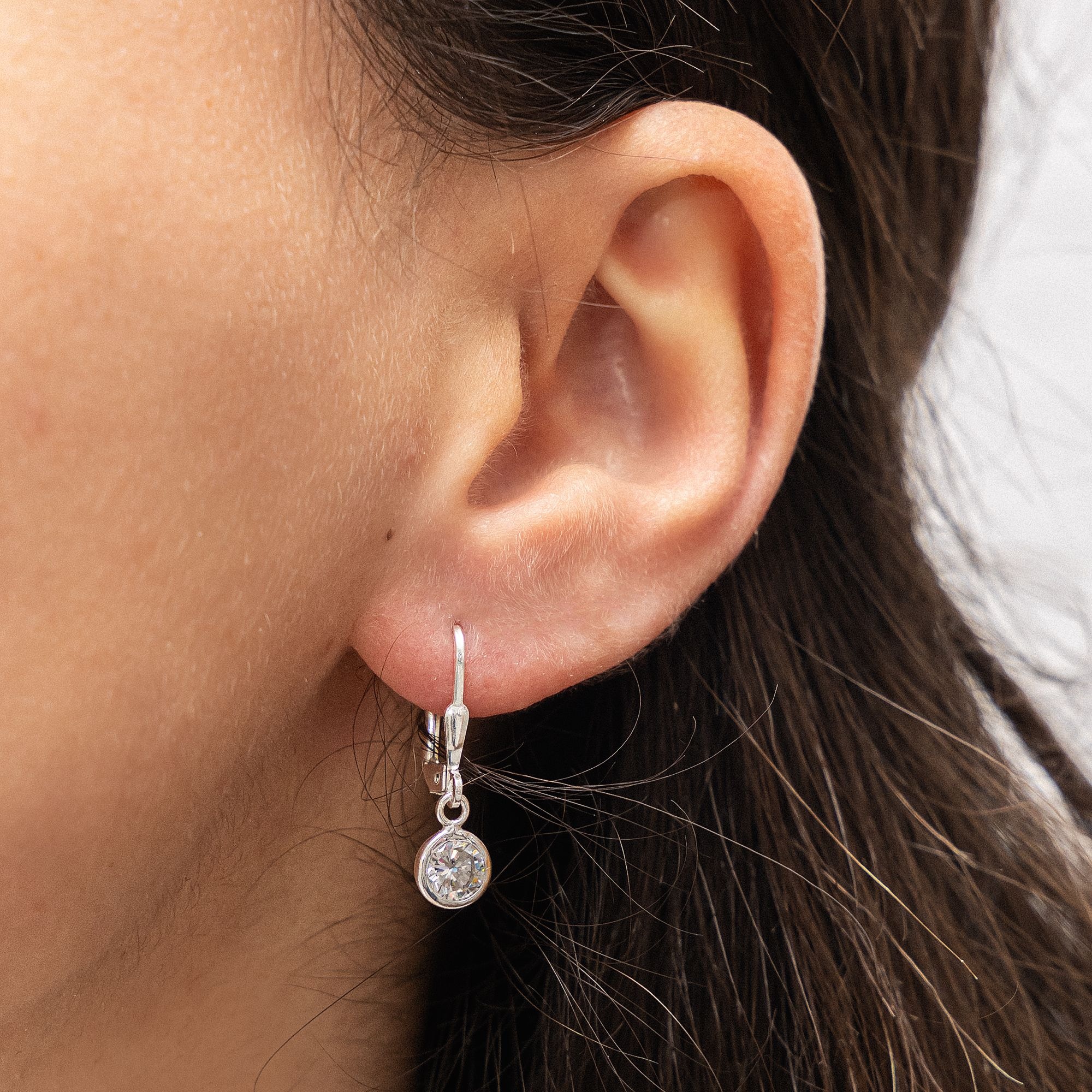 Zeeme Paar Ohrhänger »Silber 925 rhodiniert mit weißen Zirkonia-Steinen 22mm lang«
