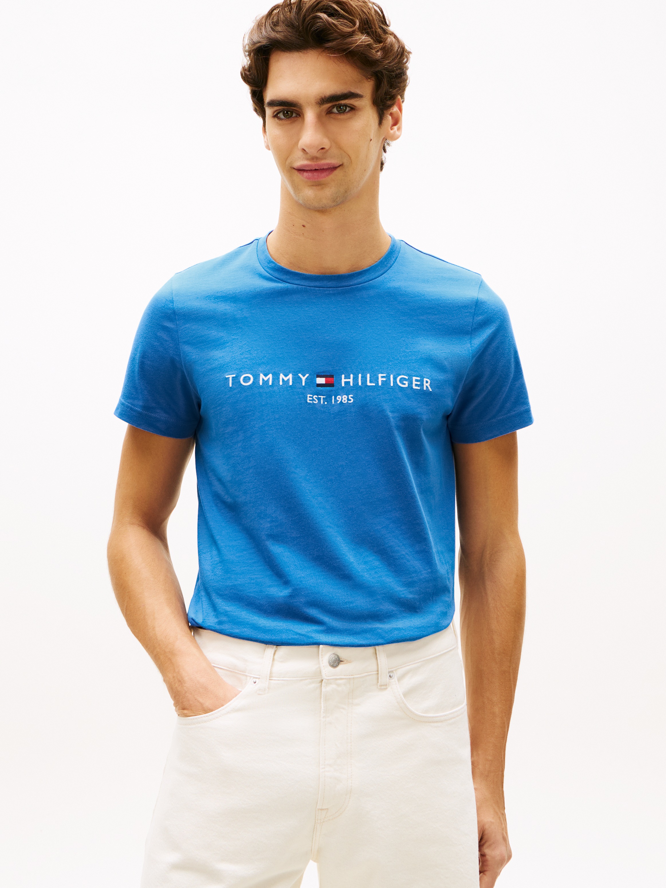 Tommy Hilfiger T-Shirt "TOMMY LOGO" aus reiner Baumwolle günstig online kaufen
