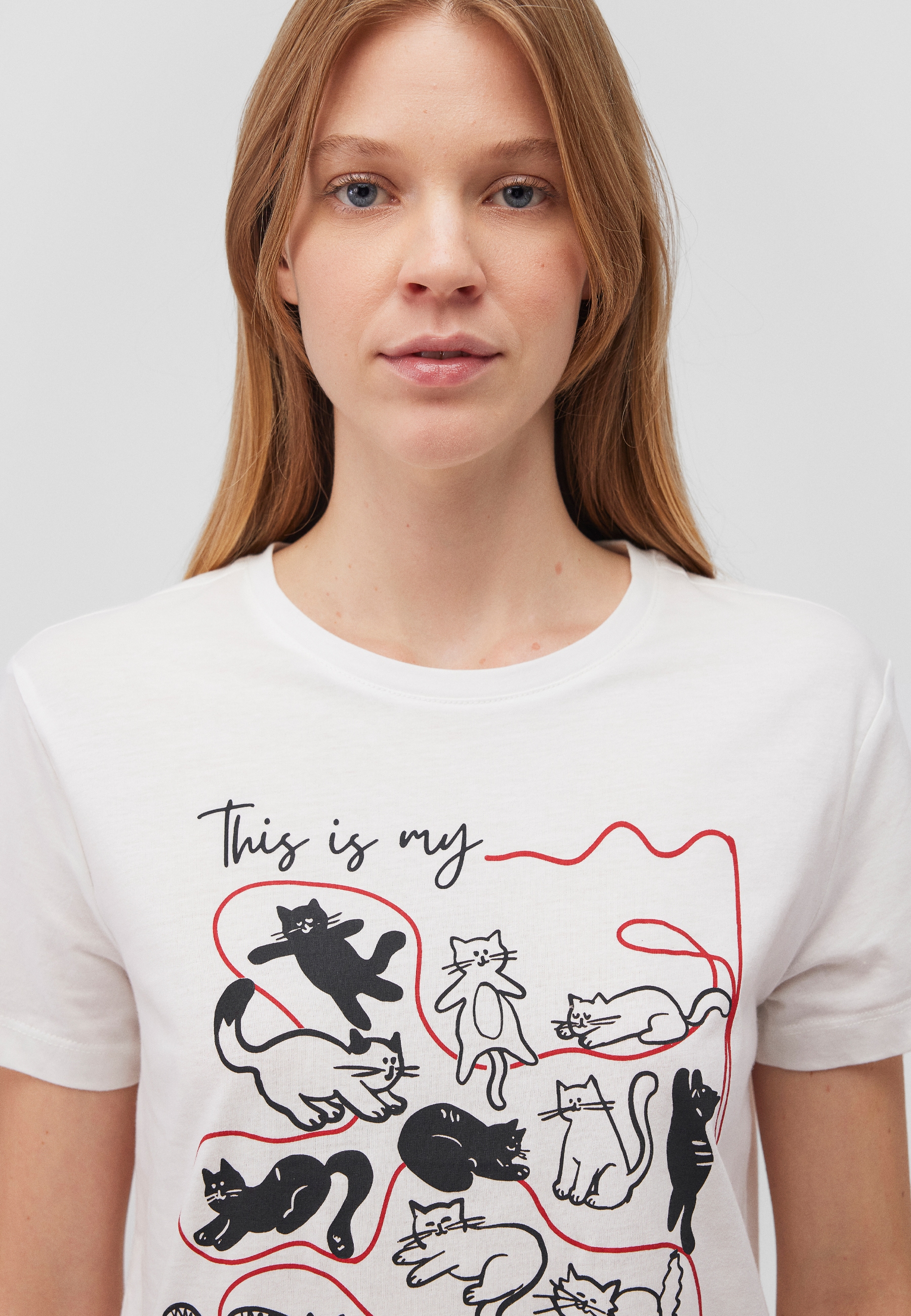 Mavi T-Shirt »CAT WOOL T-SHIRT«, Print T-Shirt